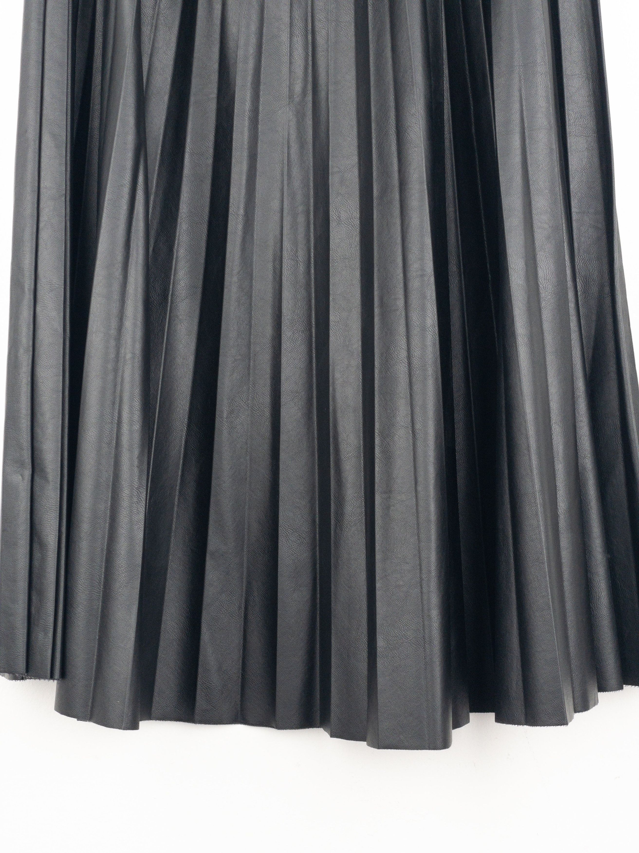 Maison Margiela MM6 Pleated Faux Leather Maxi Skirt Size 26" / US 2 / IT 38 - 5 Thumbnail