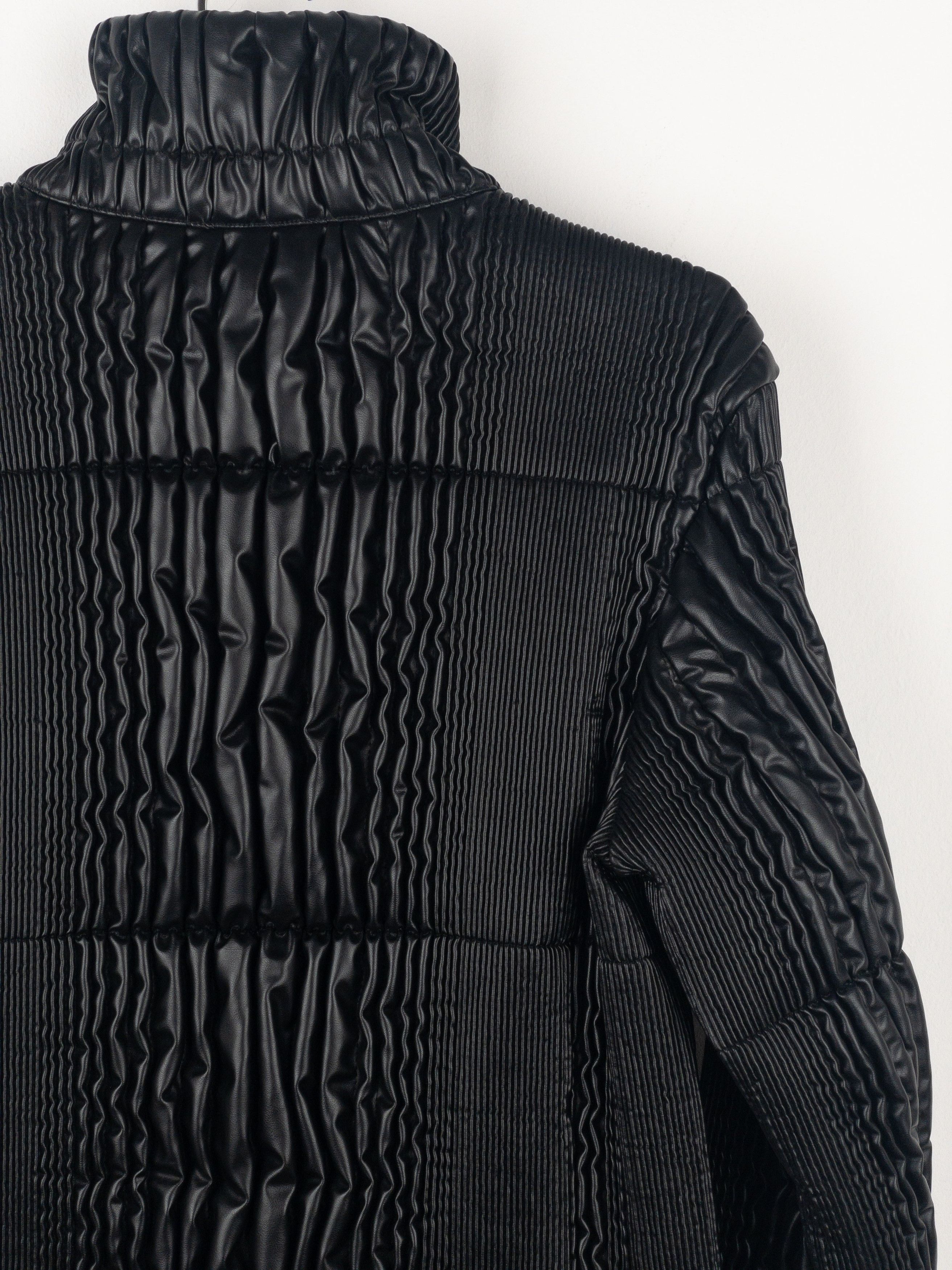 Prada AW08 Ripple Shirring Faux Leather Puffer Jacket Size XL / US 12-14 / IT 48-50 - 13 Thumbnail