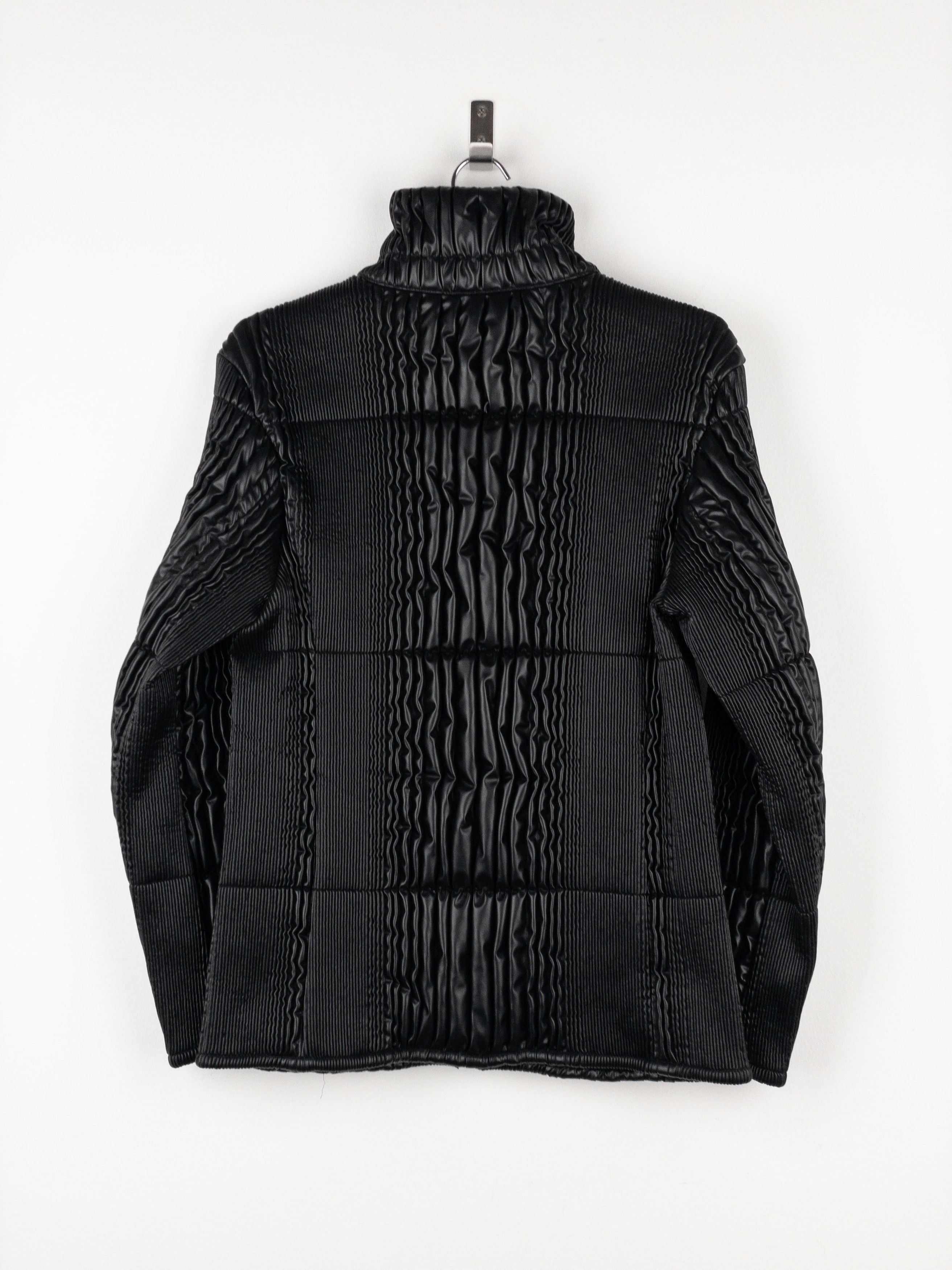 Prada AW08 Ripple Shirring Faux Leather Puffer Jacket Size XL / US 12-14 / IT 48-50 - 2 Thumbnail