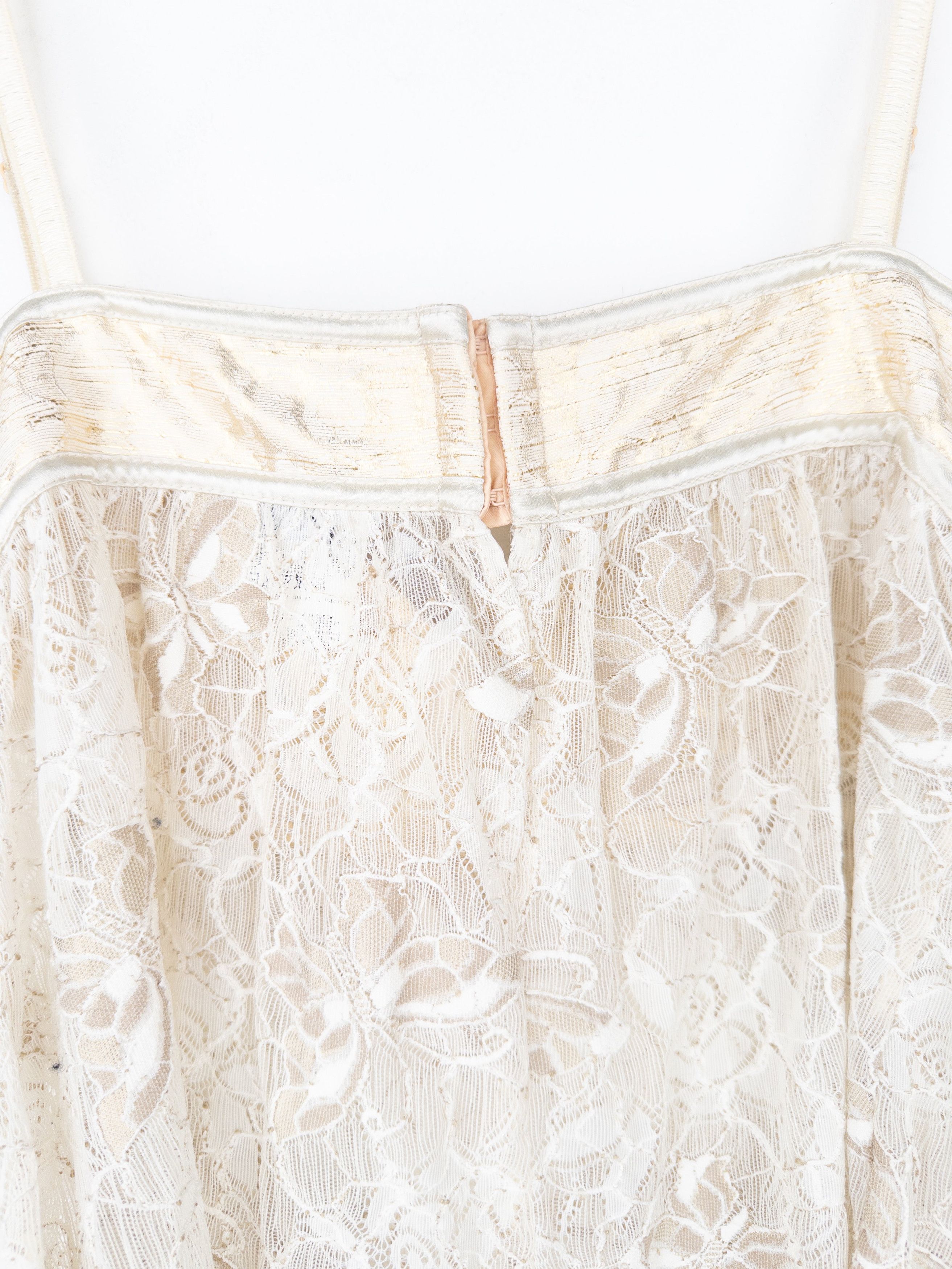 Dolce & Gabbana 2000s Gold-Colored Lace Butterfly Bustier Top Size M / US 6-8 / IT 42-44 - 5 Thumbnail