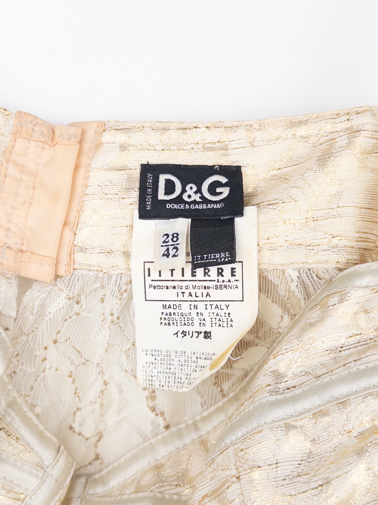 Dolce & Gabbana 2000s Gold-Colored Lace Butterfly Bustier Top Size M / US 6-8 / IT 42-44 - 6 Thumbnail