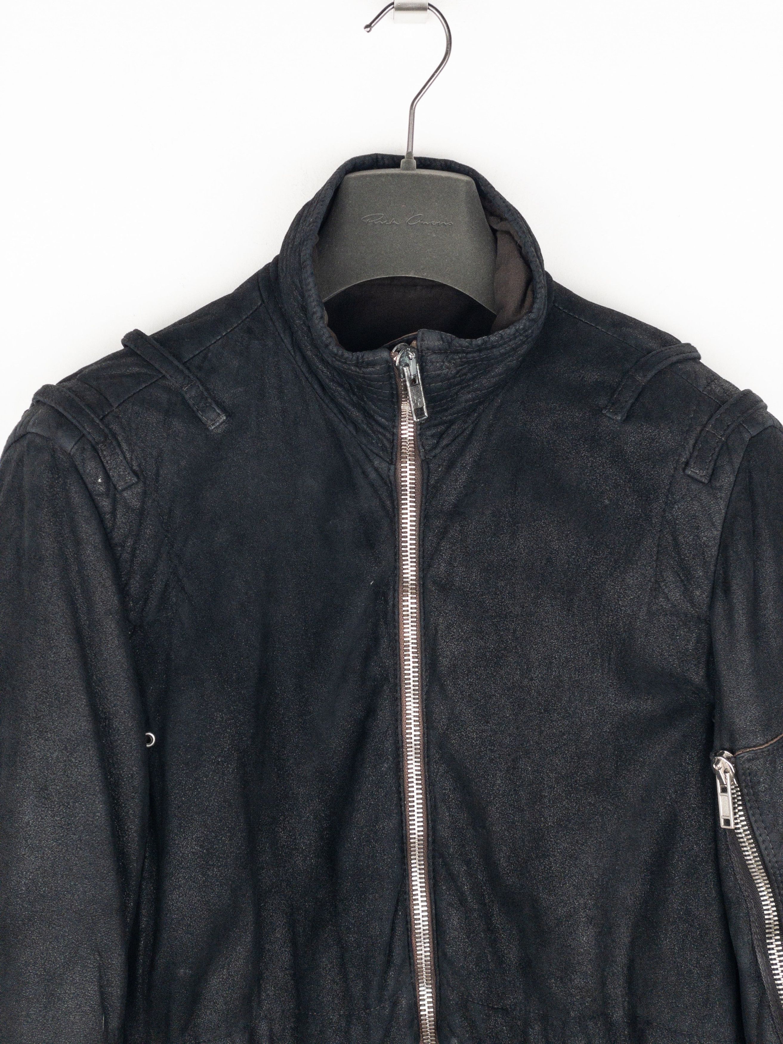 Rick Owens AW04 QUEEN Blistered Leather Police Bomber Jacket Size US L / EU 52-54 / 3 - 3 Thumbnail