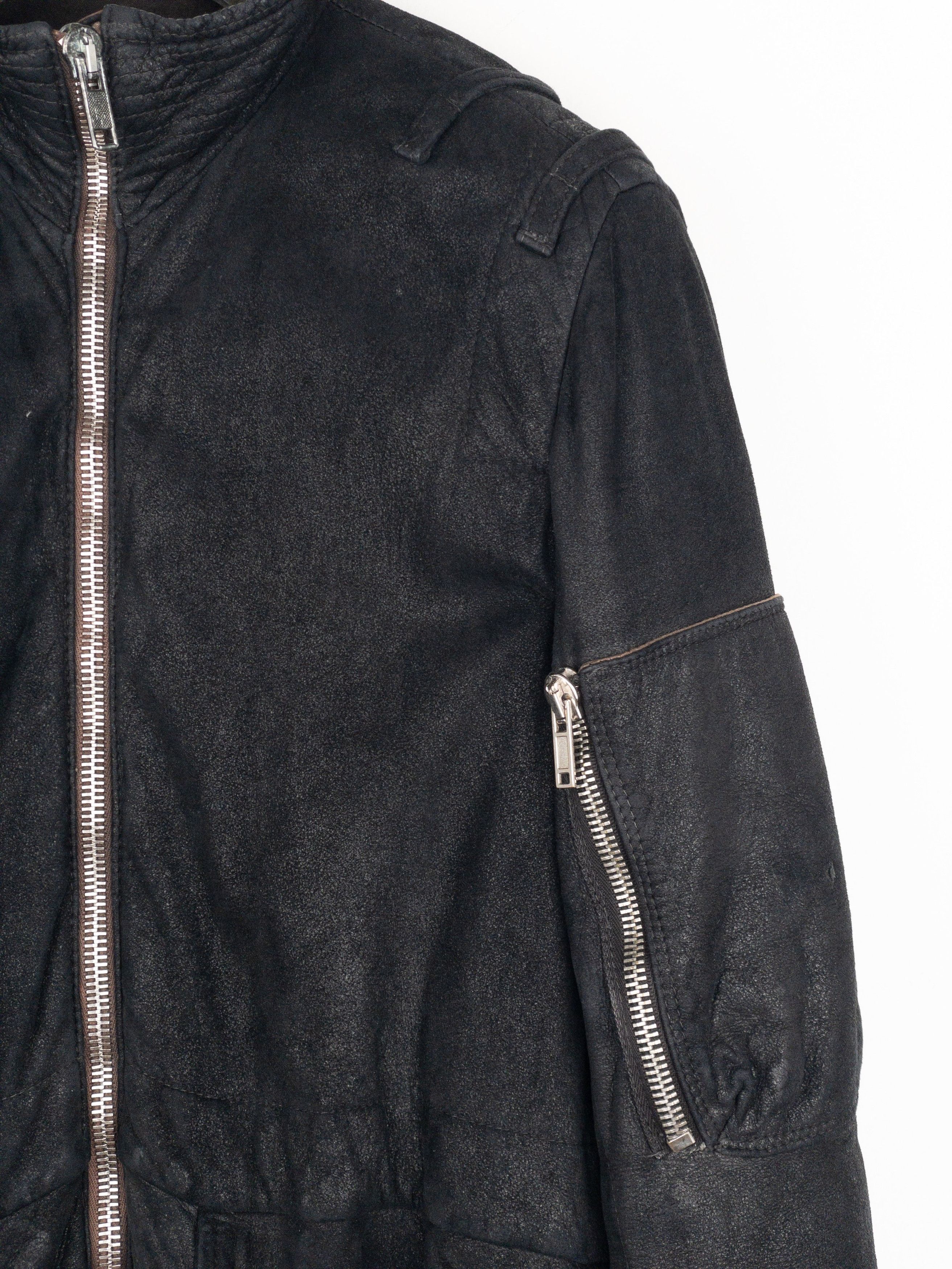 Rick Owens AW04 QUEEN Blistered Leather Police Bomber Jacket Size US L / EU 52-54 / 3 - 6 Thumbnail