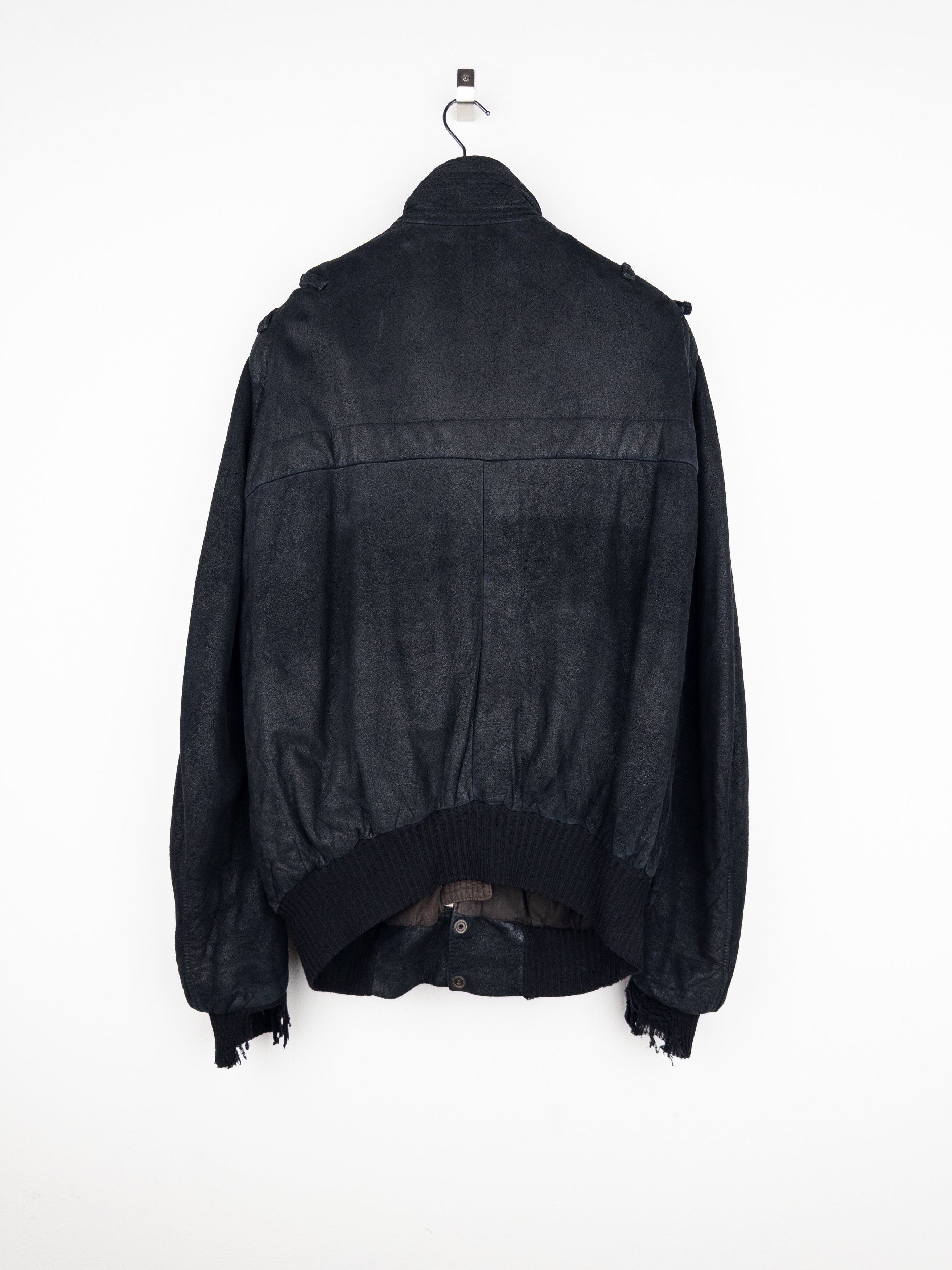Rick Owens AW04 QUEEN Blistered Leather Police Bomber Jacket Size US L / EU 52-54 / 3 - 2 Thumbnail