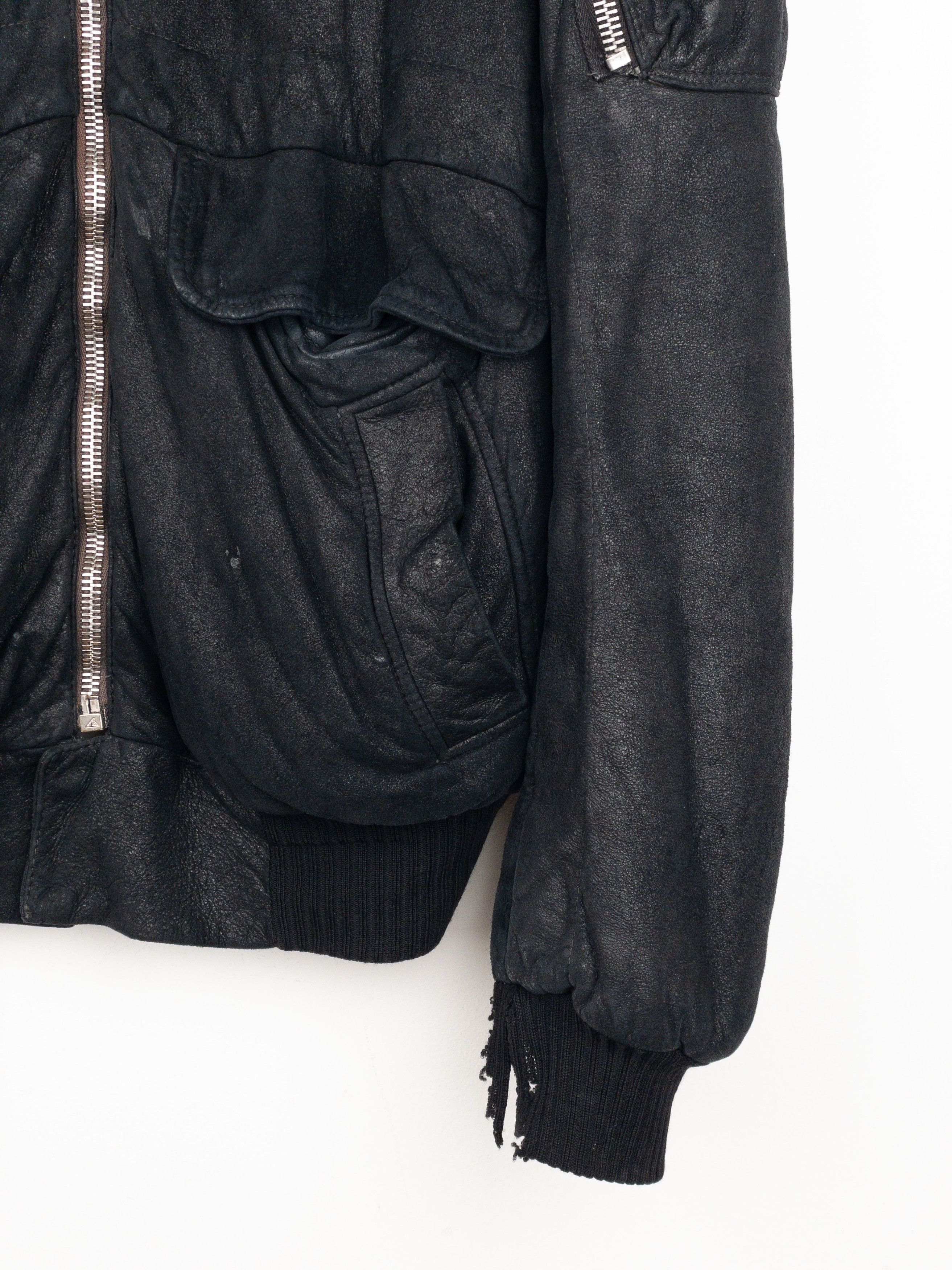Rick Owens AW04 QUEEN Blistered Leather Police Bomber Jacket Size US L / EU 52-54 / 3 - 5 Thumbnail