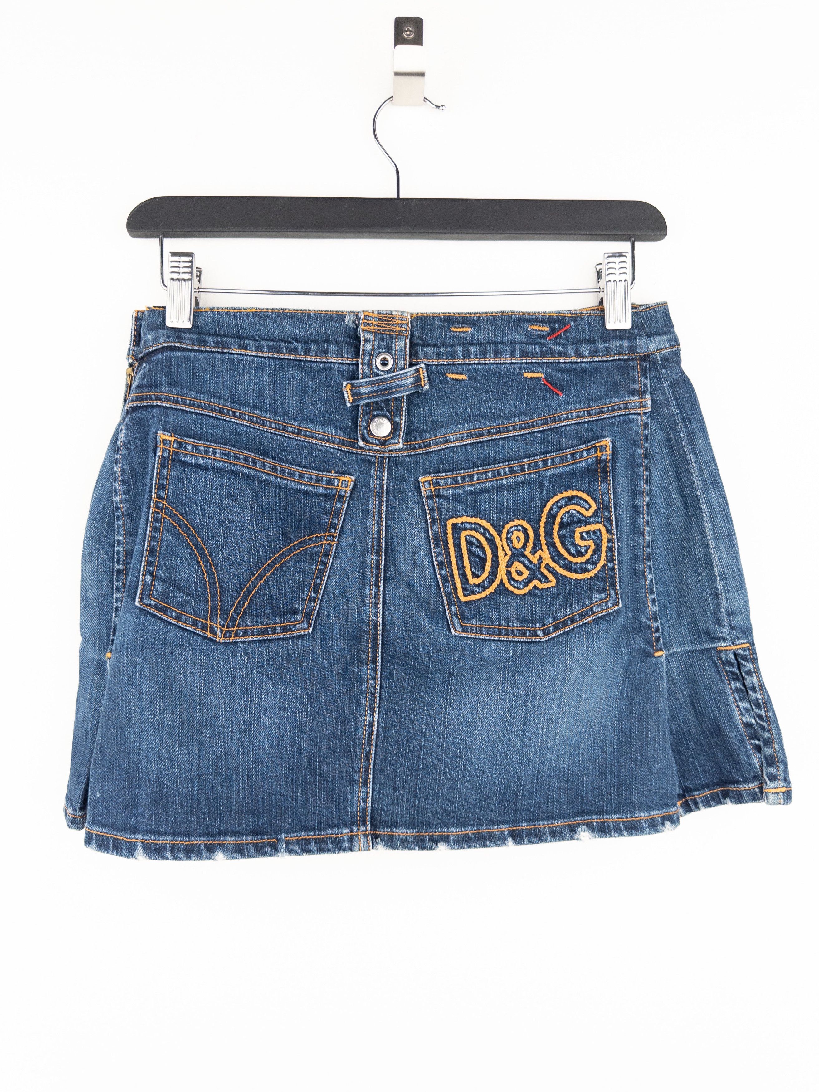Dolce & Gabbana 2000s Denim Mini-Skirt Size 42" / US 20 - 2 Thumbnail