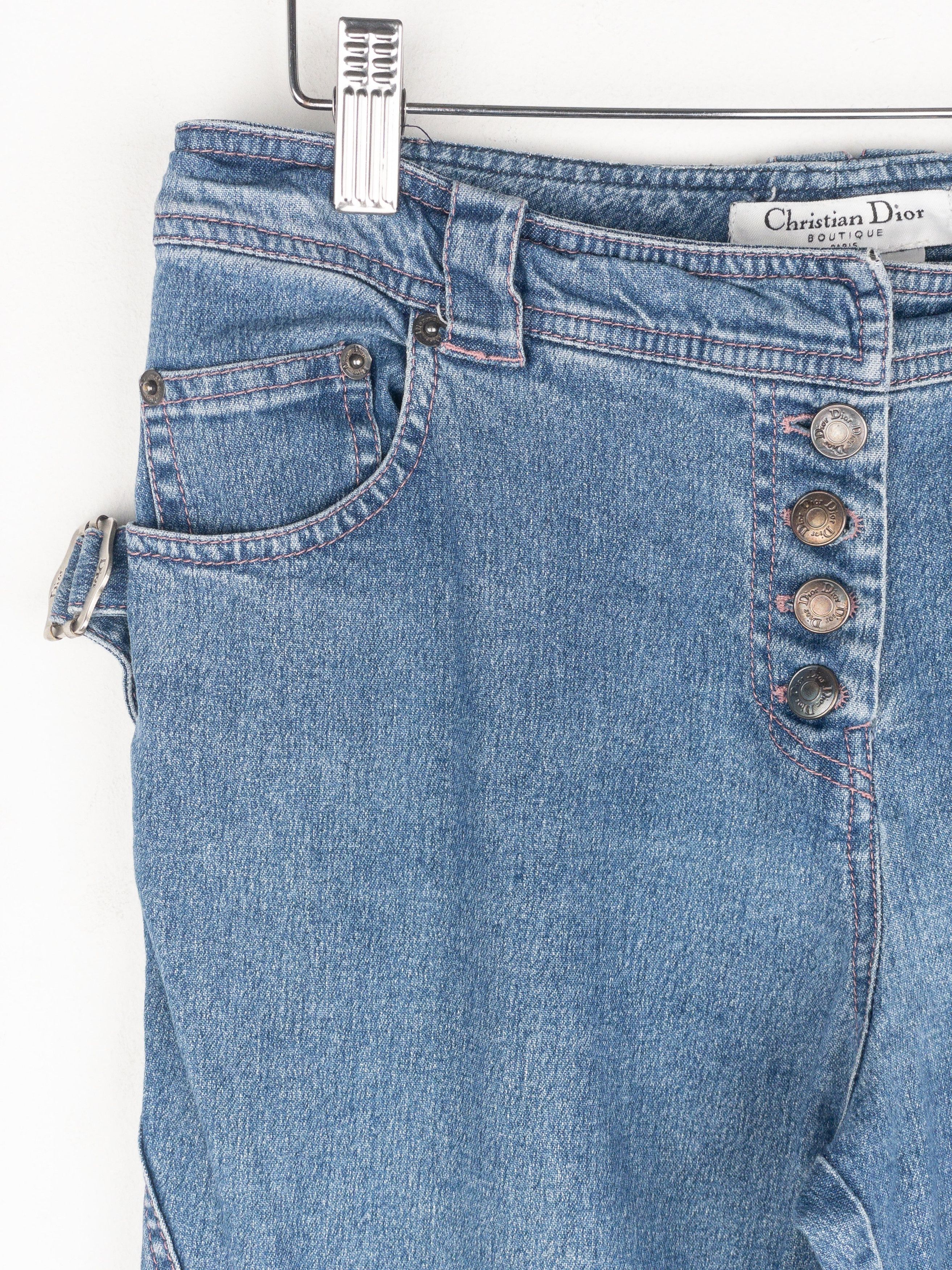 Dior by Galliano SS03 Flared Boot Cut Bondage Denim Jeans Size 28" / US 6 / IT 42 - 4 Thumbnail