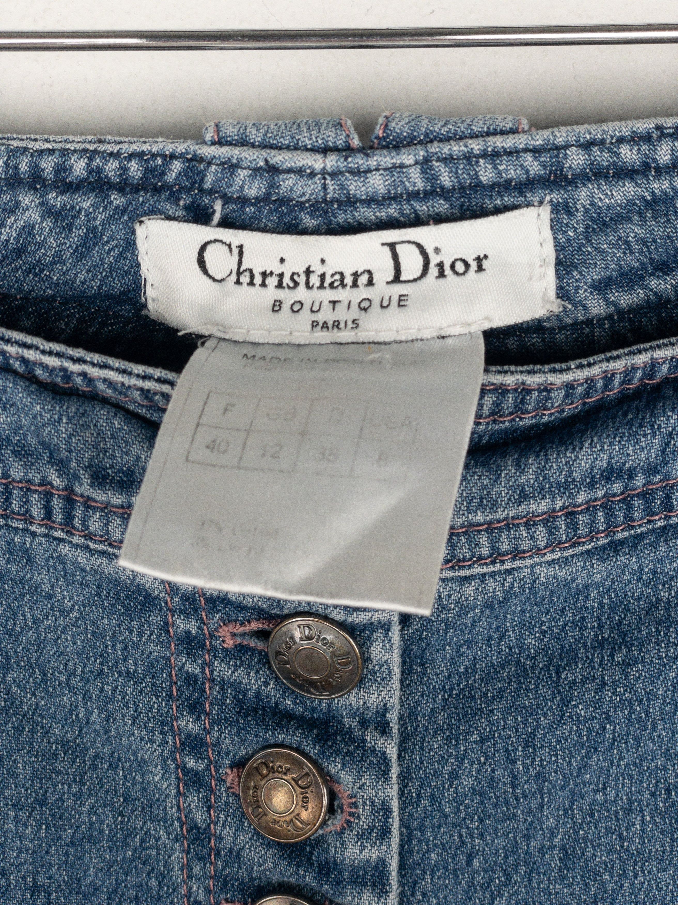 Dior by Galliano SS03 Flared Boot Cut Bondage Denim Jeans Size 28" / US 6 / IT 42 - 7 Thumbnail