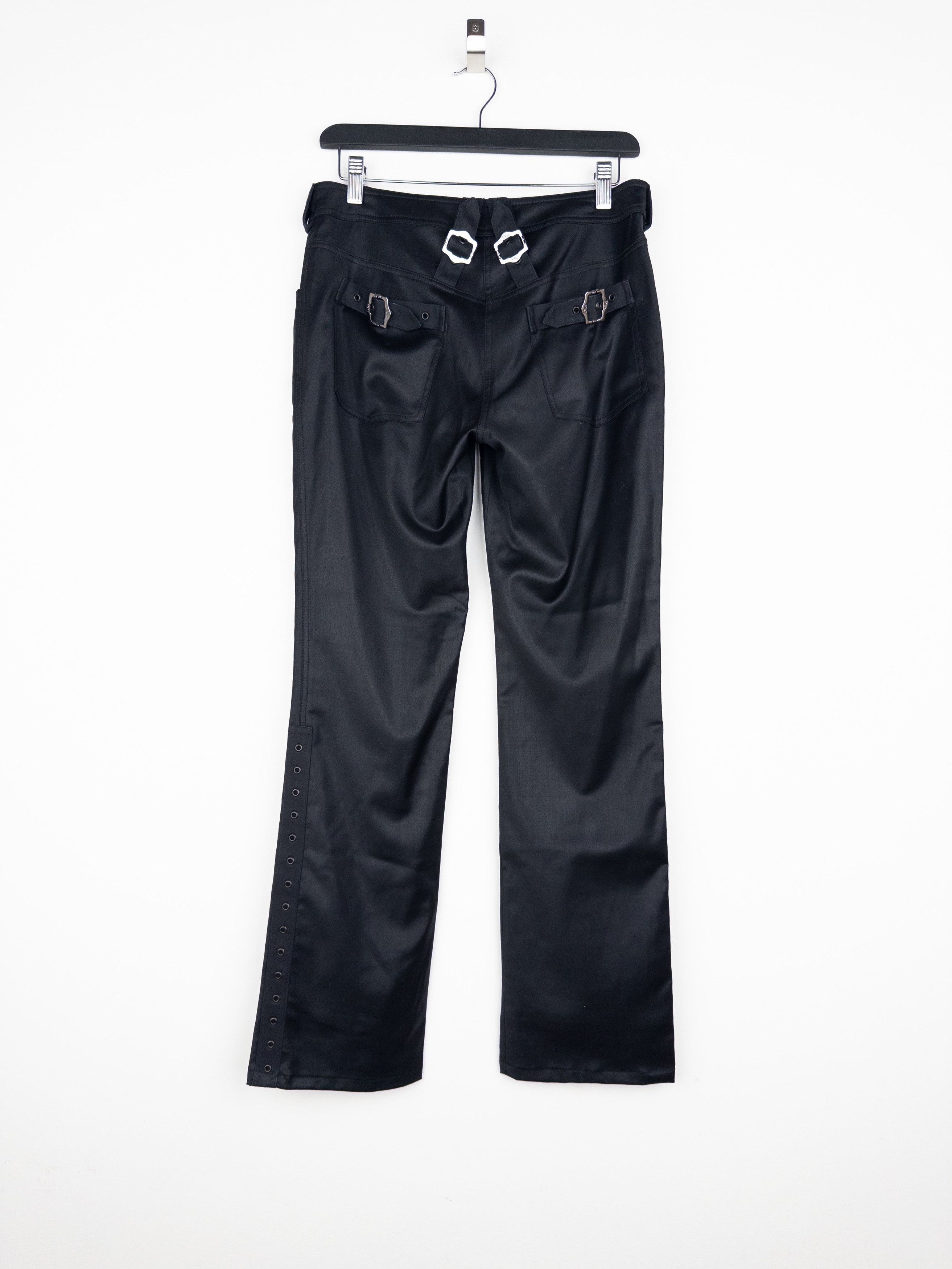 Dior by Galliano SS03 Coated Bootcut Bondage Biker Pants Size 27" / US 4 / IT 40 - 2 Thumbnail