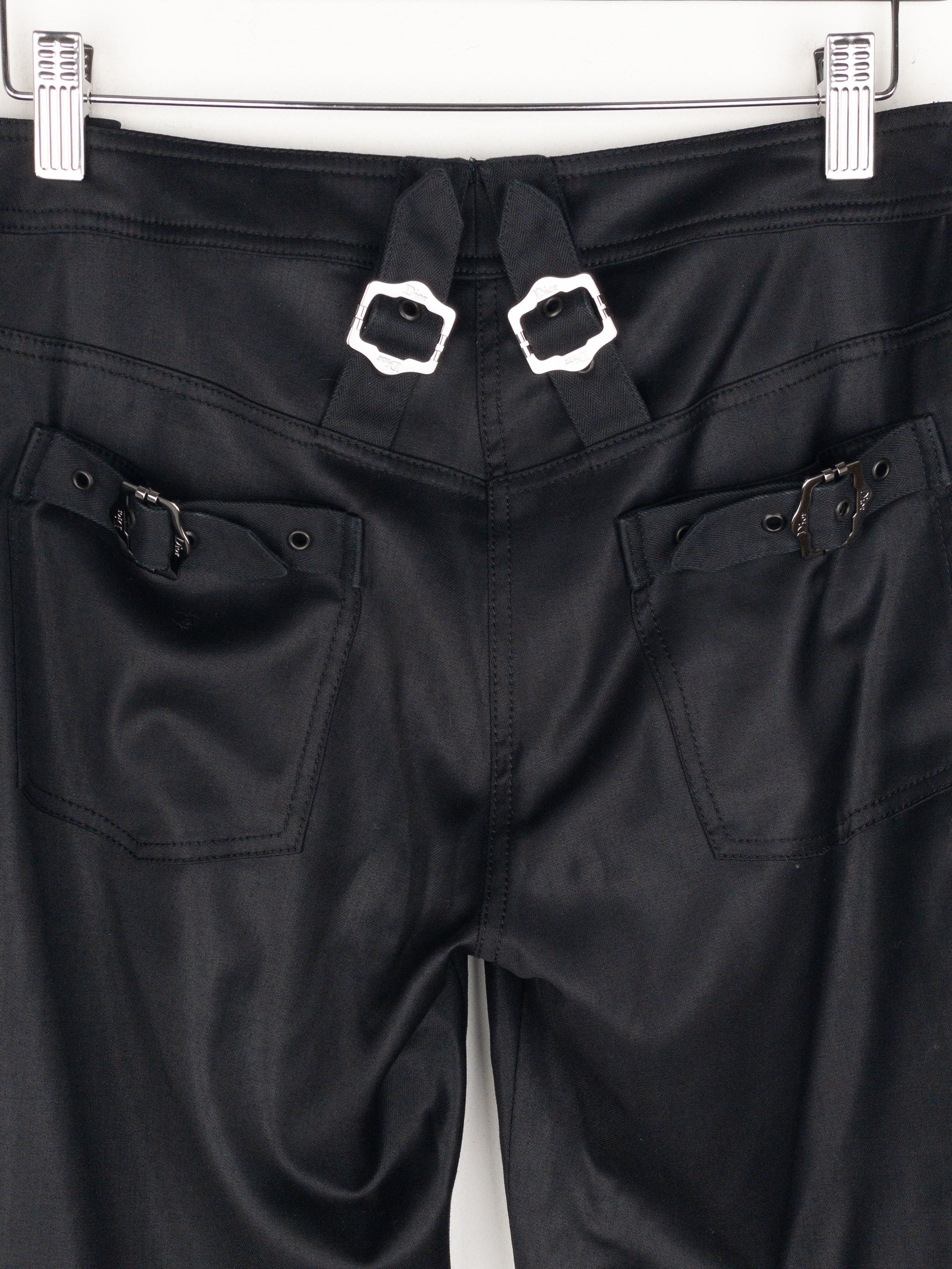 Dior by Galliano SS03 Coated Bootcut Bondage Biker Pants Size 27" / US 4 / IT 40 - 4 Thumbnail