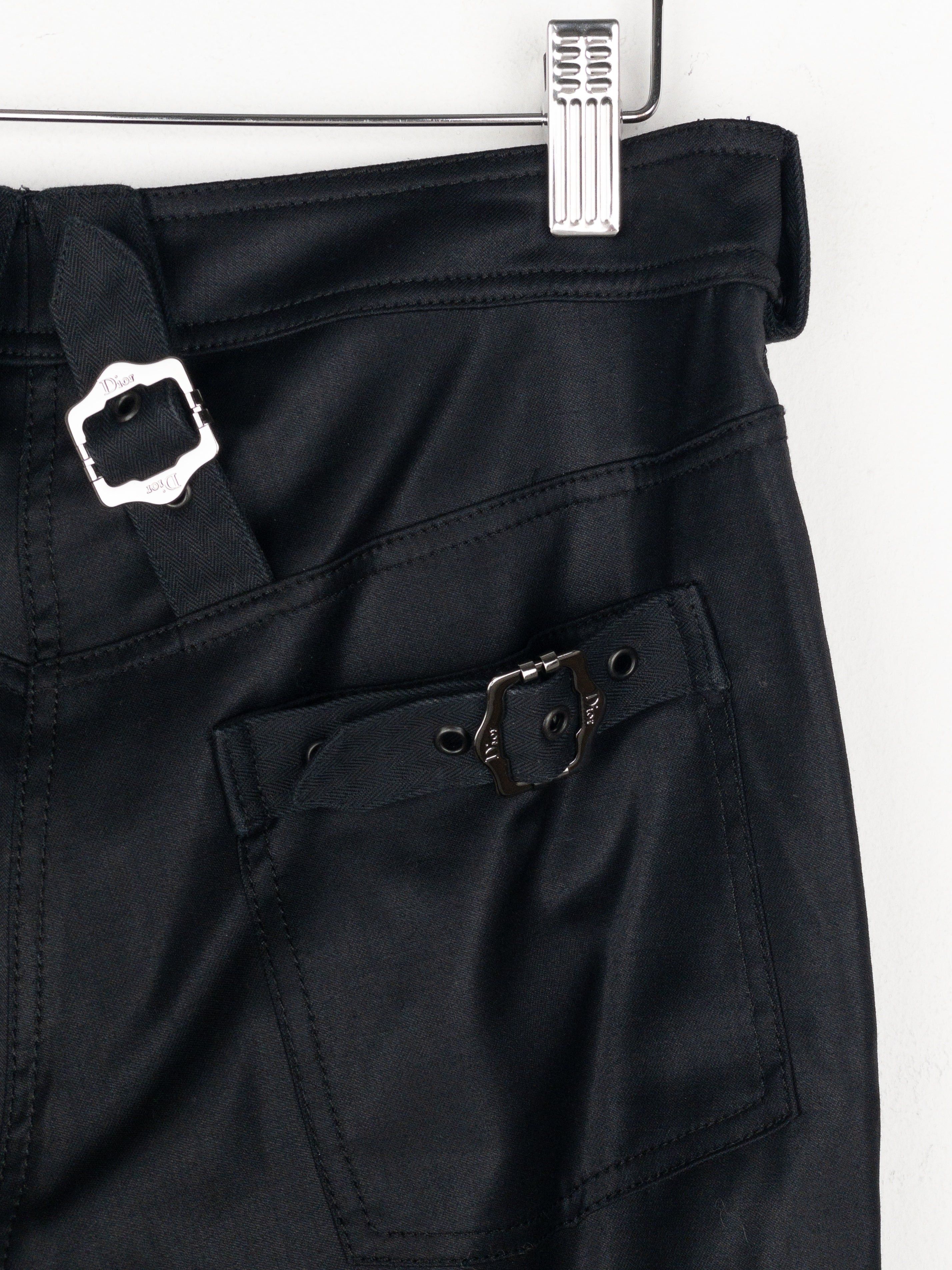 Dior by Galliano SS03 Coated Bootcut Bondage Biker Pants Size 27" / US 4 / IT 40 - 5 Thumbnail