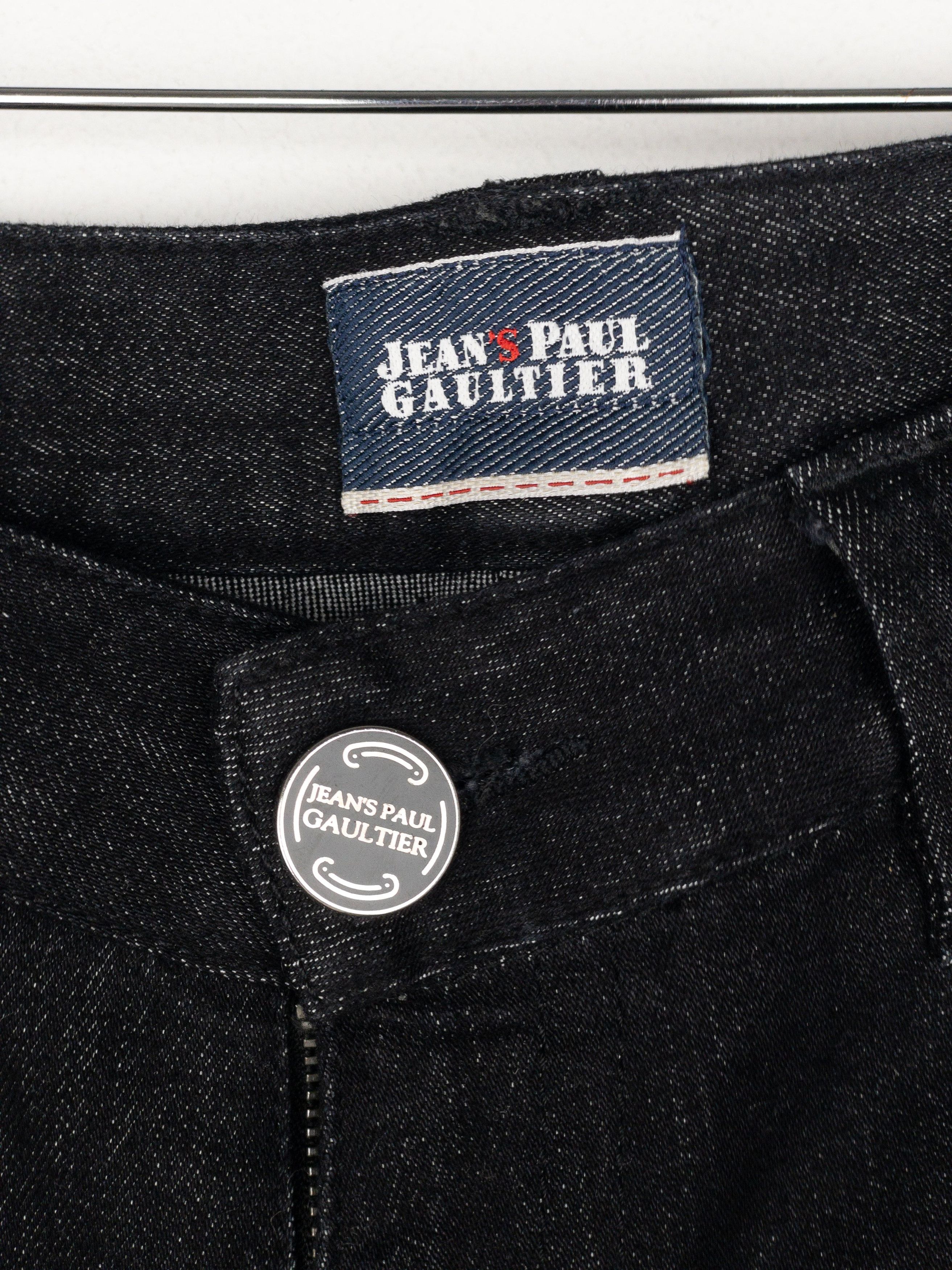 Jean Paul Gaultier 2000s Lace Bondage Denim Biker Jeans Size 42" / US 20 - 9 Thumbnail
