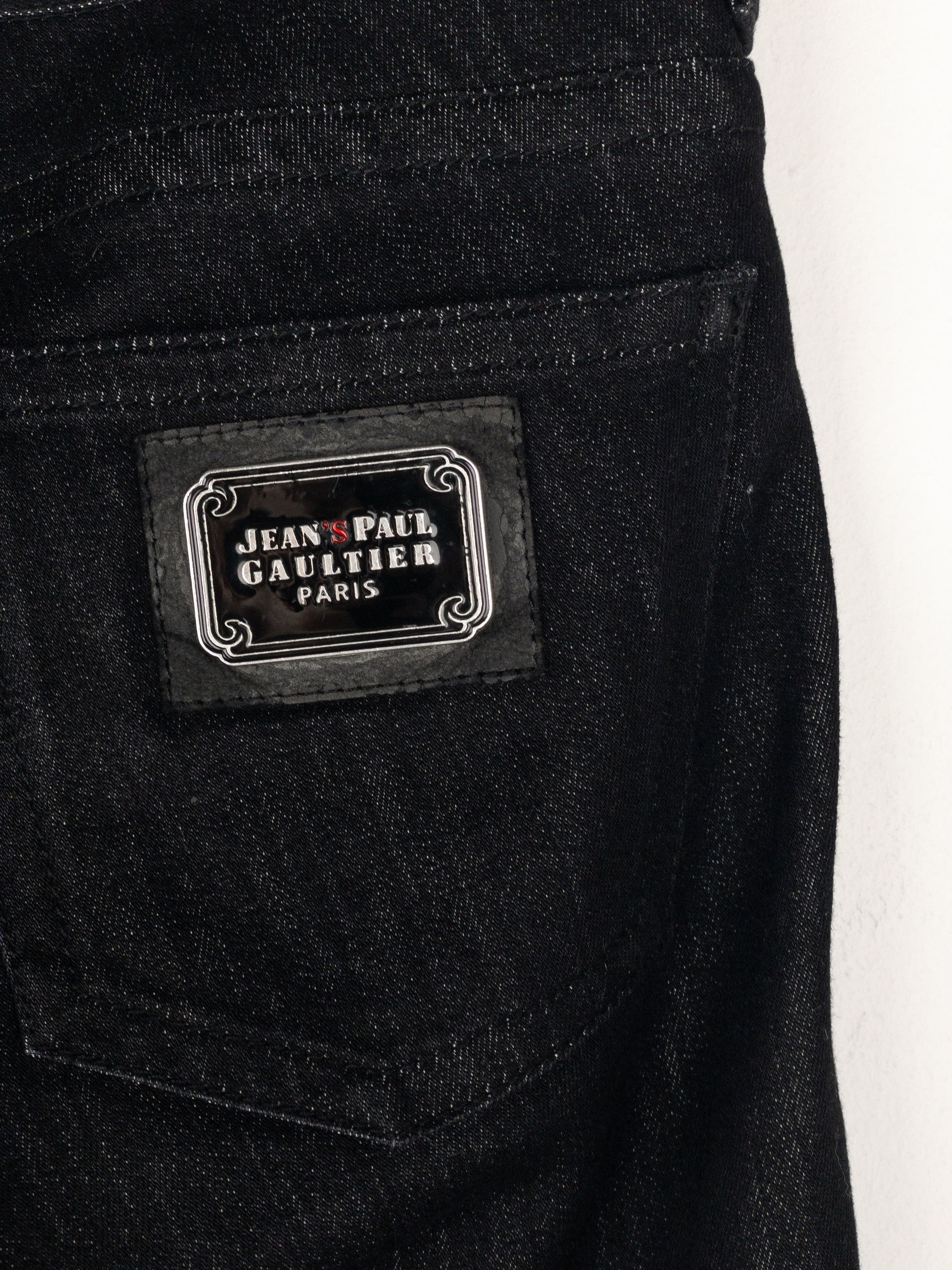 Jean Paul Gaultier 2000s Lace Bondage Denim Biker Jeans Size 42" / US 20 - 6 Thumbnail
