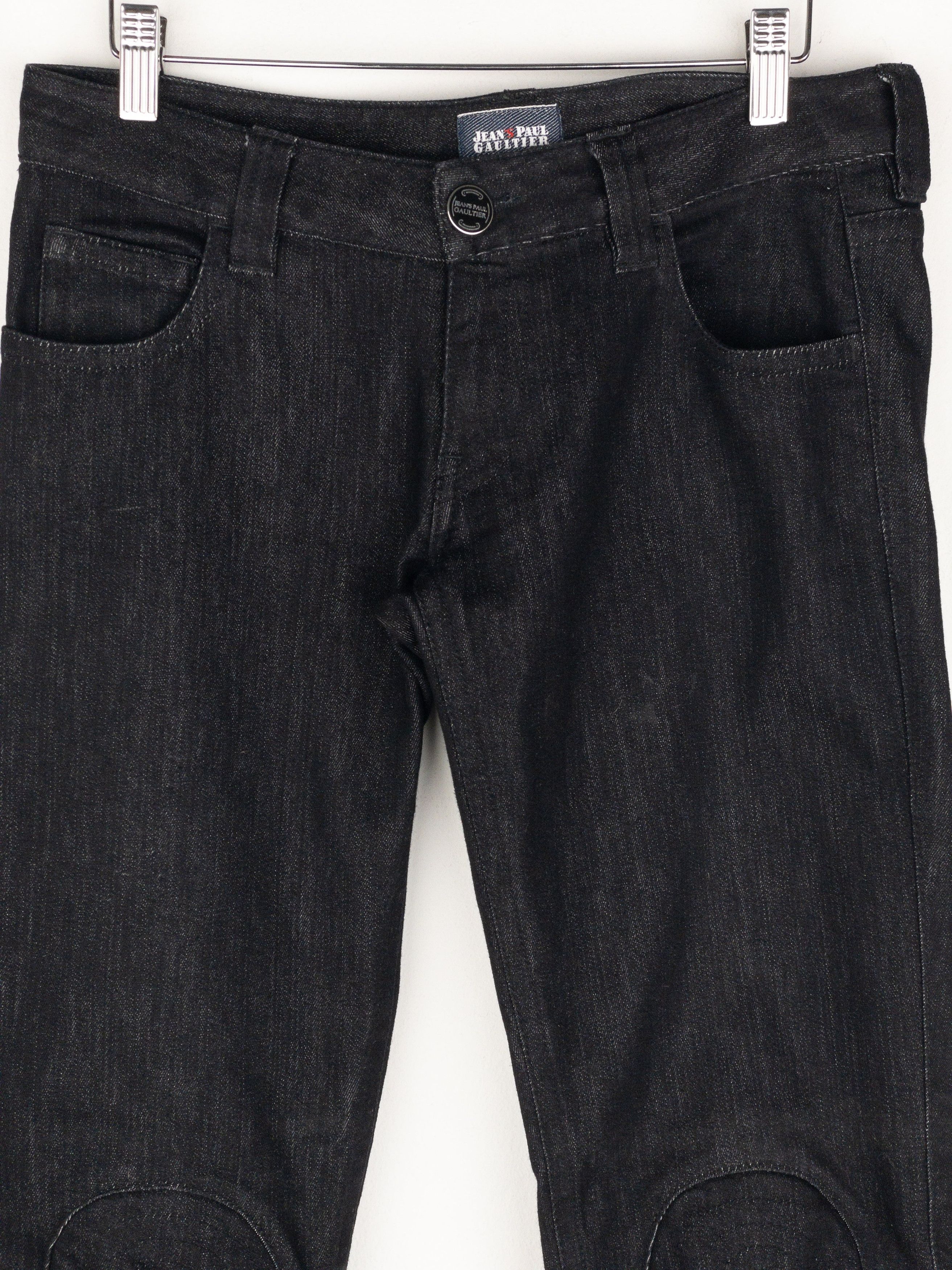 Jean Paul Gaultier 2000s Lace Bondage Denim Biker Jeans Size 42" / US 20 - 3 Thumbnail