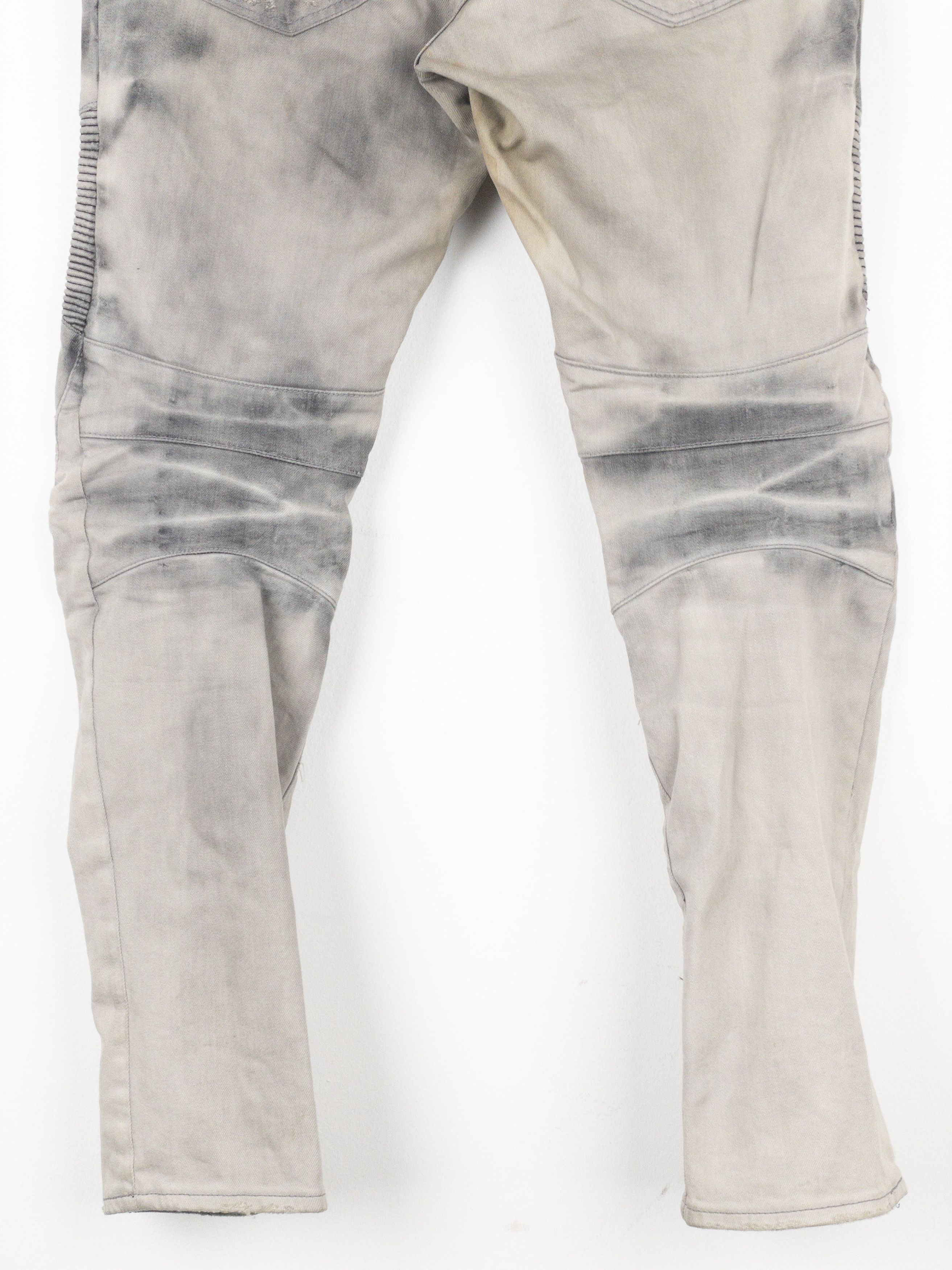 Balmain Dirtwash Padded Biker Denim Jeans Size US 32 / EU 48 - 9 Thumbnail