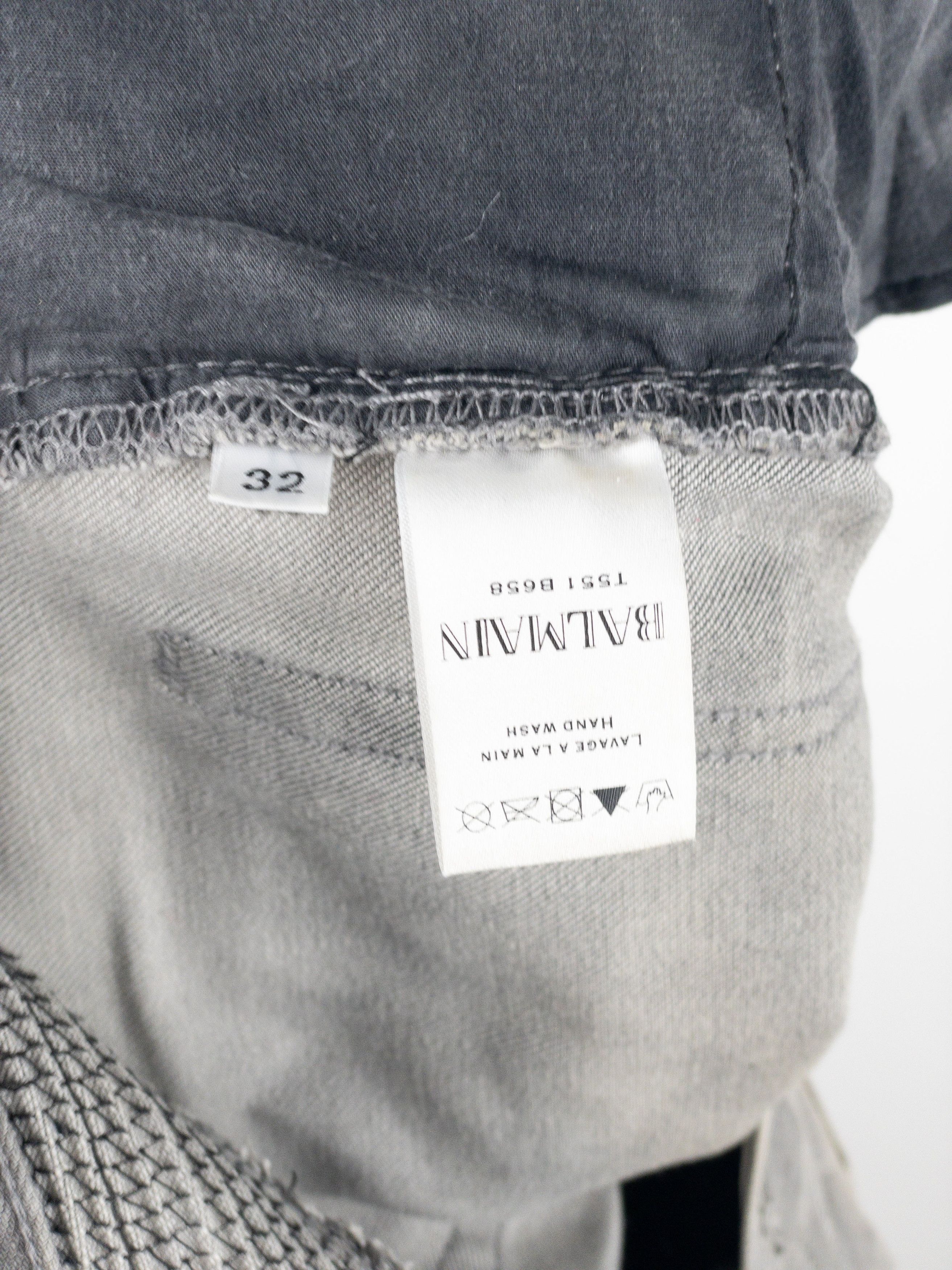 Balmain Dirtwash Padded Biker Denim Jeans Size US 32 / EU 48 - 12 Thumbnail