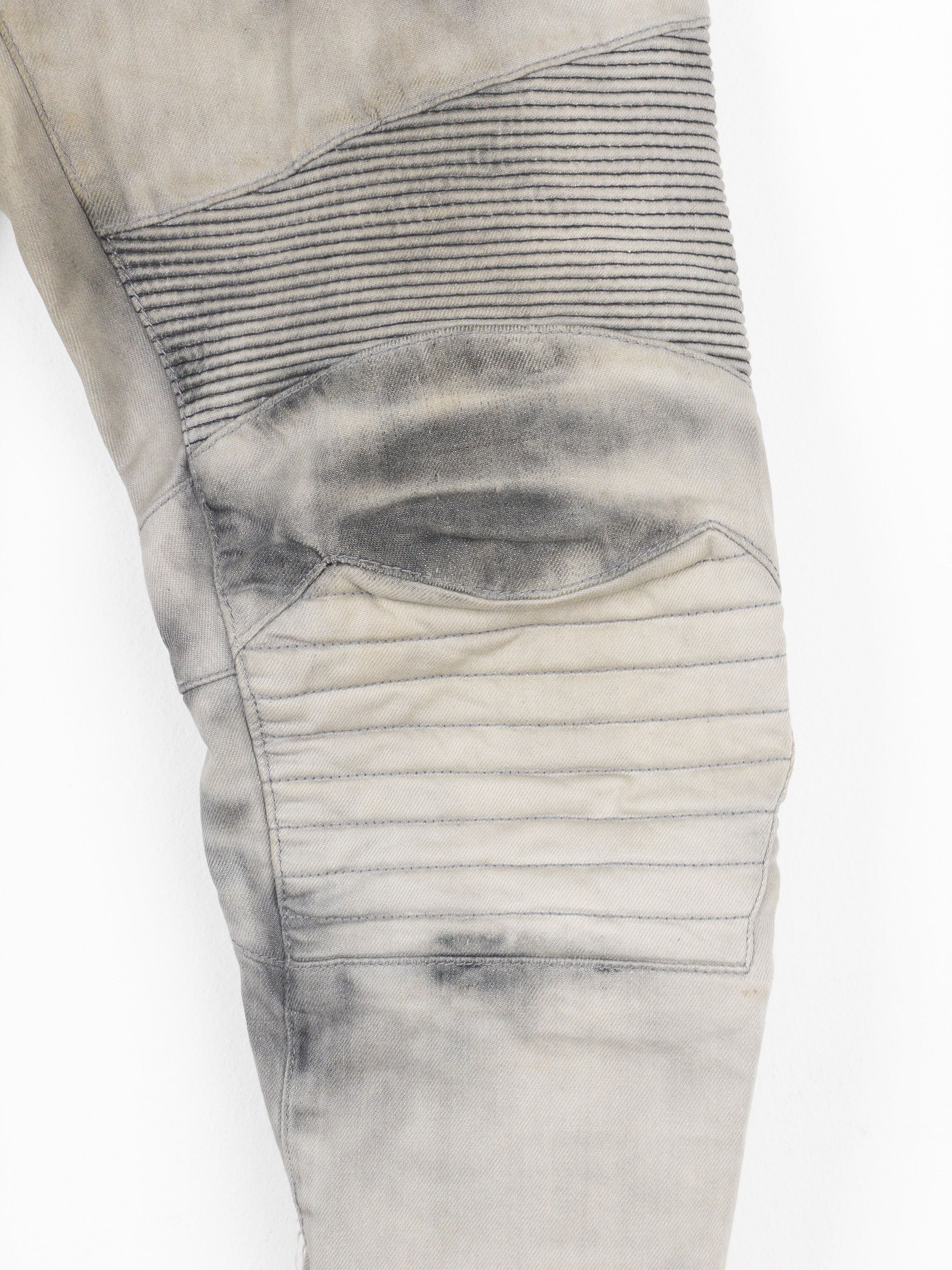 Balmain Dirtwash Padded Biker Denim Jeans Size US 32 / EU 48 - 7 Thumbnail