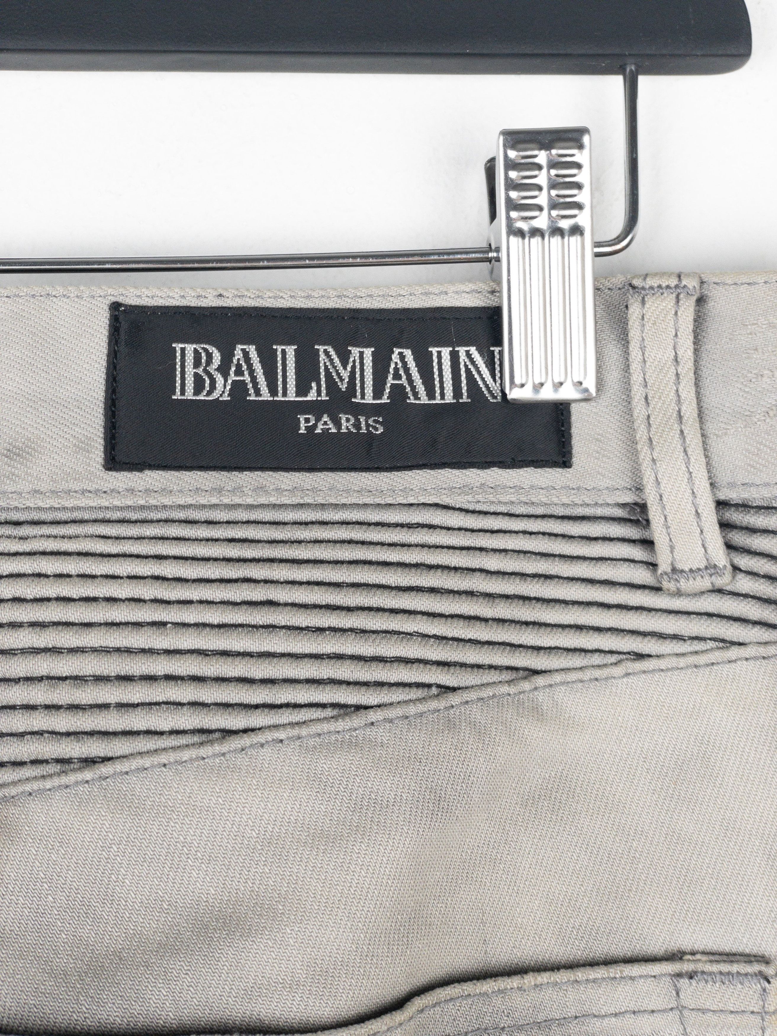 Balmain Dirtwash Padded Biker Denim Jeans Size US 32 / EU 48 - 11 Thumbnail