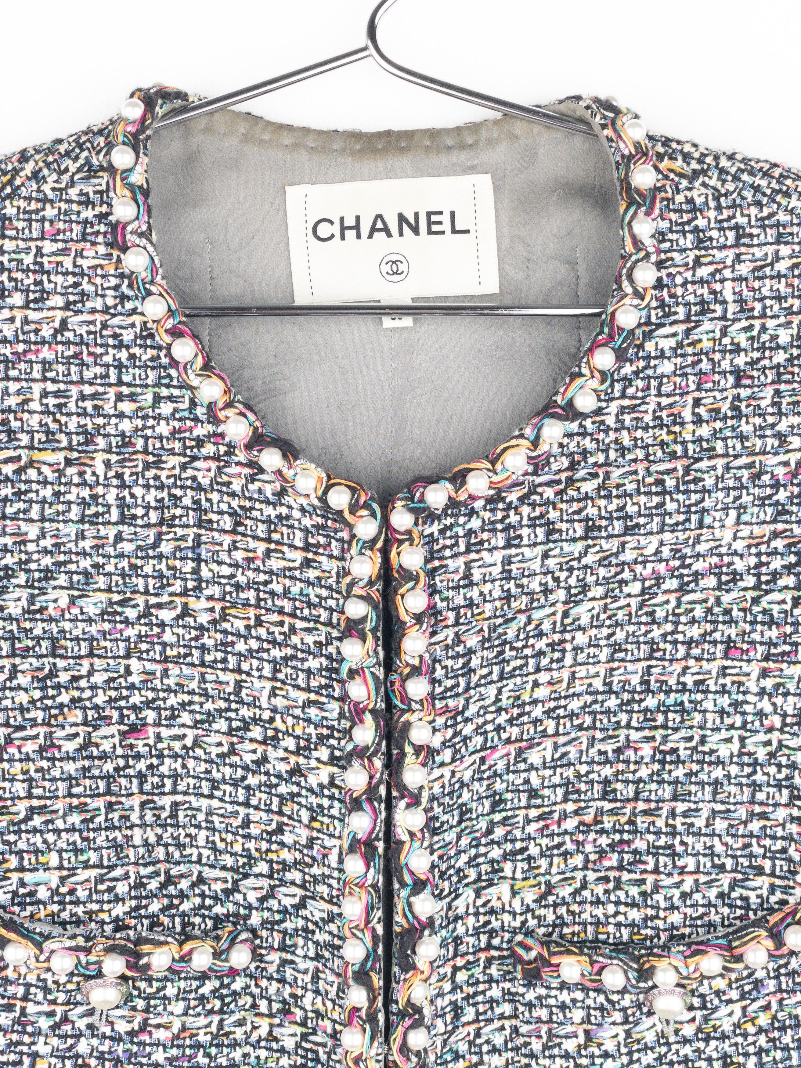Chanel by Karl Lagerfeld SS17 Pearl Trim Tweed Vest Size XS / US 0-2 / IT 36-38 - 3 Thumbnail