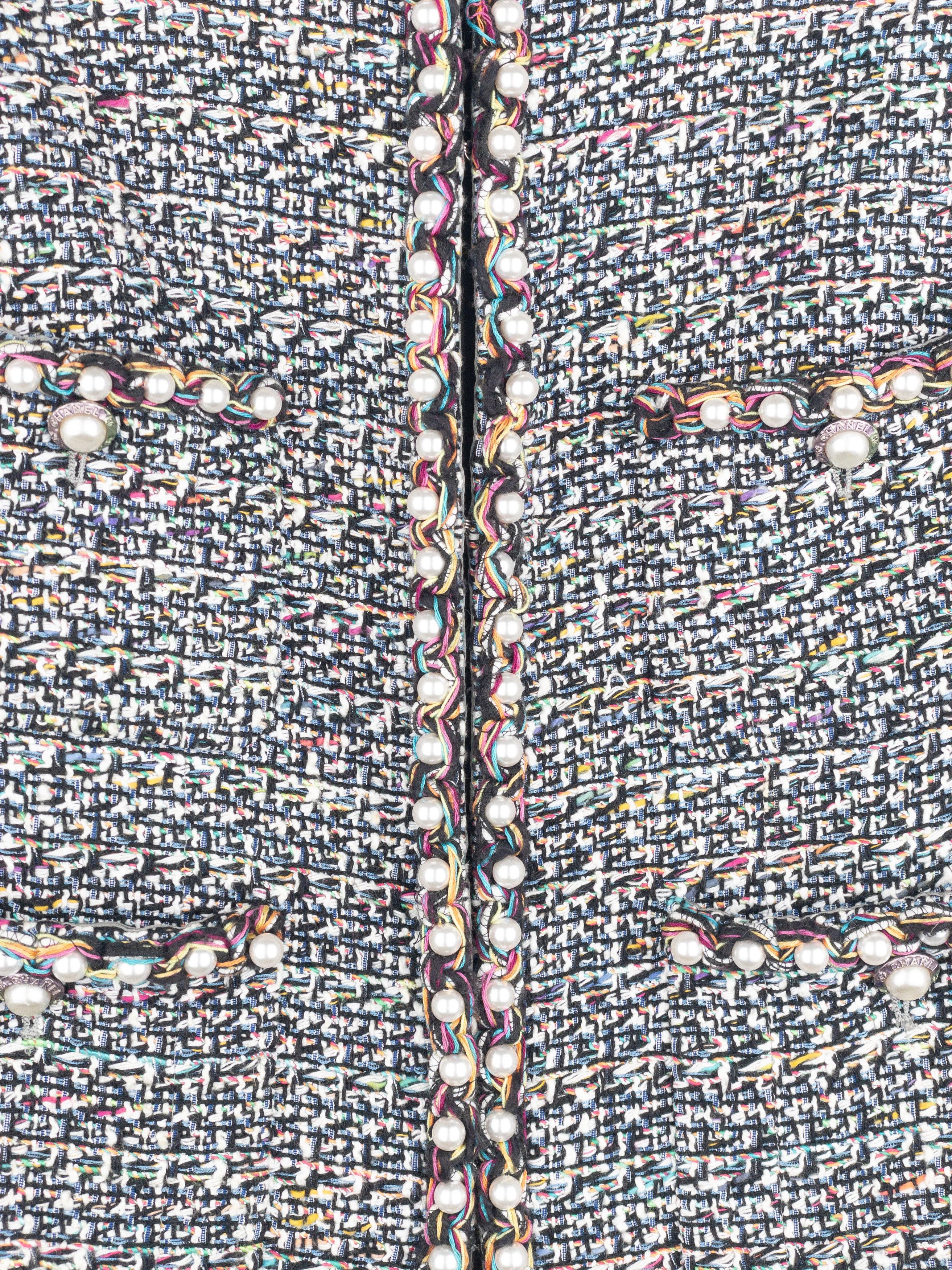 Chanel by Karl Lagerfeld SS17 Pearl Trim Tweed Vest Size XS / US 0-2 / IT 36-38 - 8 Thumbnail