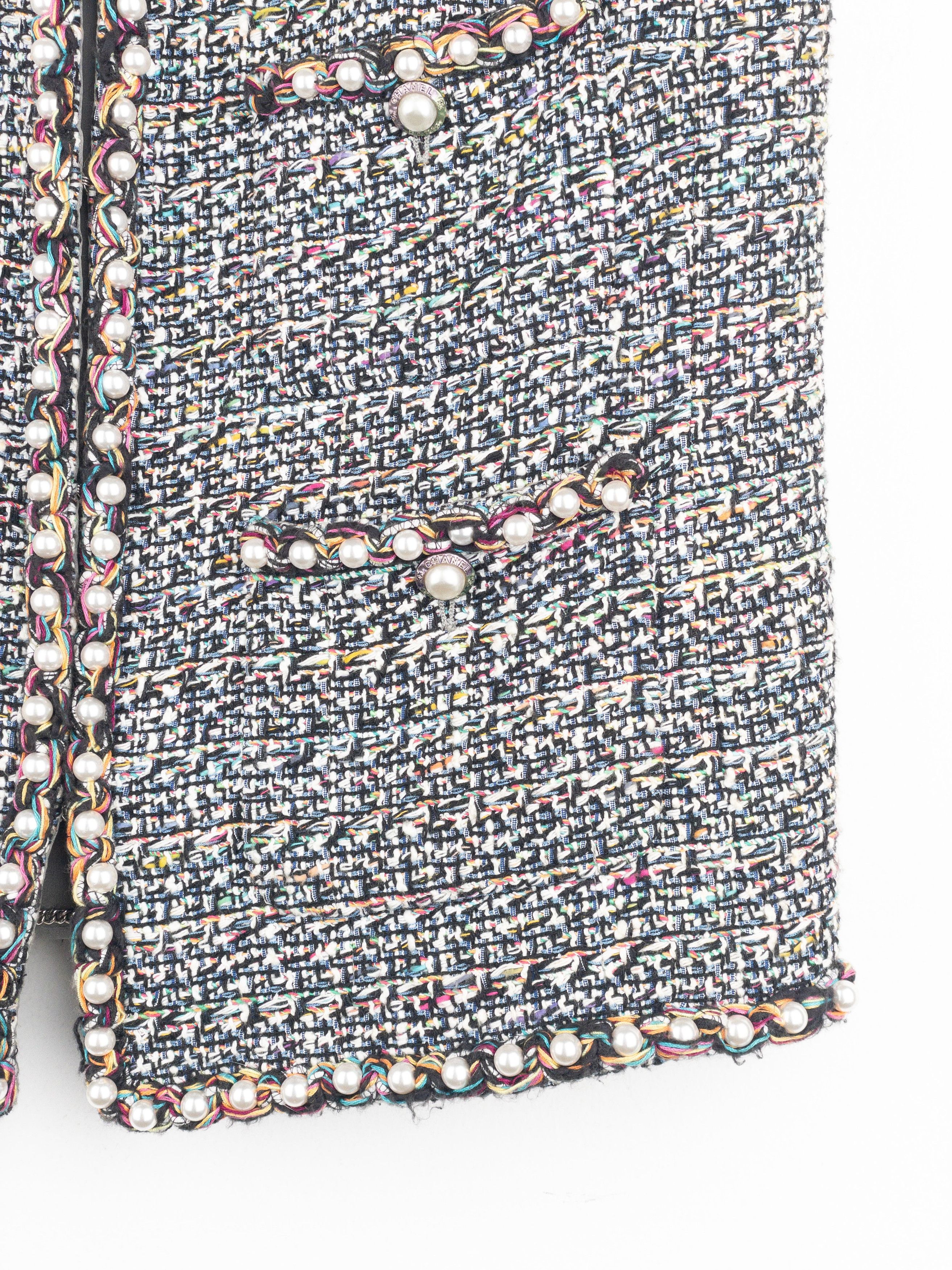 Chanel by Karl Lagerfeld SS17 Pearl Trim Tweed Vest Size XS / US 0-2 / IT 36-38 - 7 Thumbnail