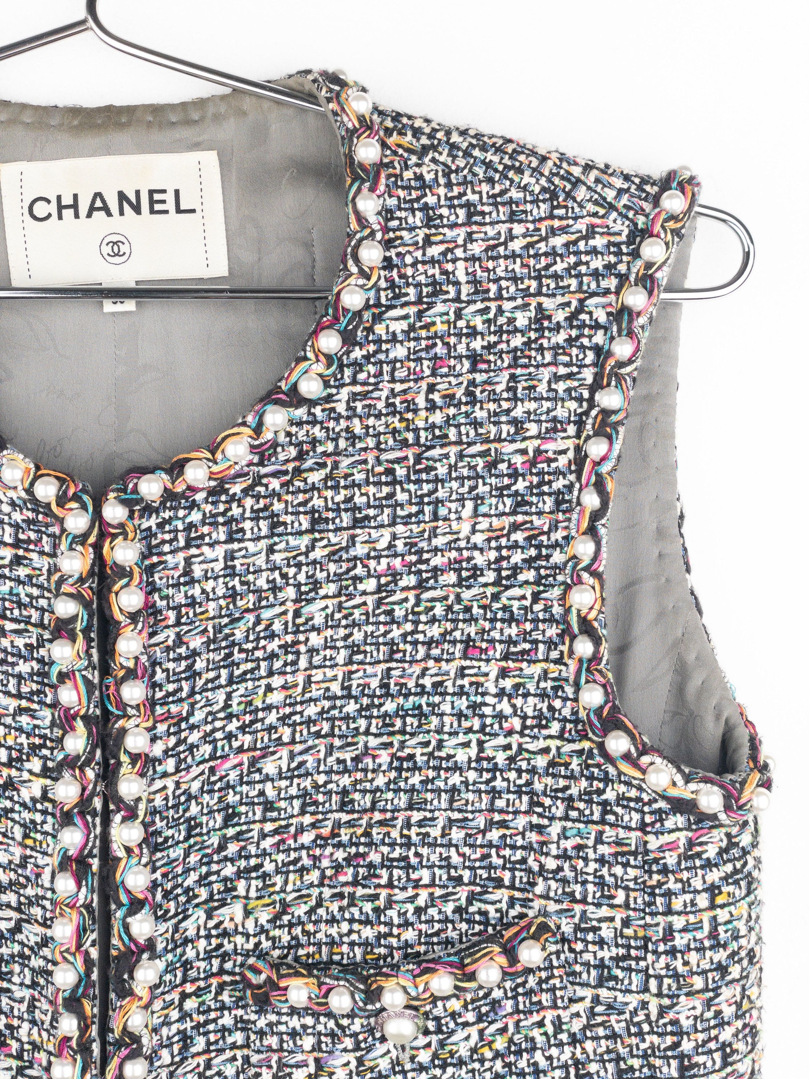 Chanel by Karl Lagerfeld SS17 Pearl Trim Tweed Vest Size XS / US 0-2 / IT 36-38 - 5 Thumbnail