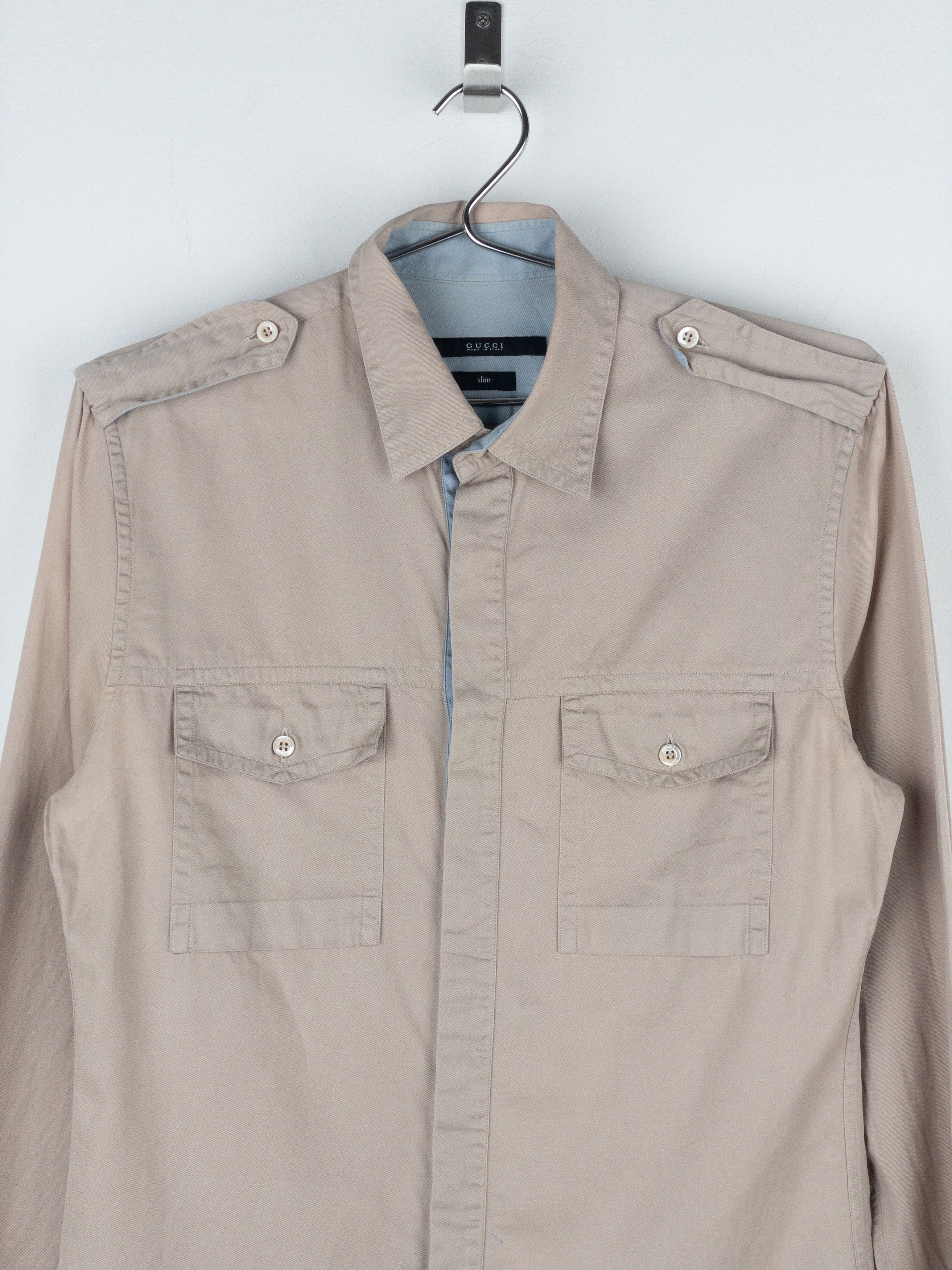 Gucci by Tom Ford 1990s Military Button-Up Shirt Size US XS / EU 42 / 0 - 3 Thumbnail