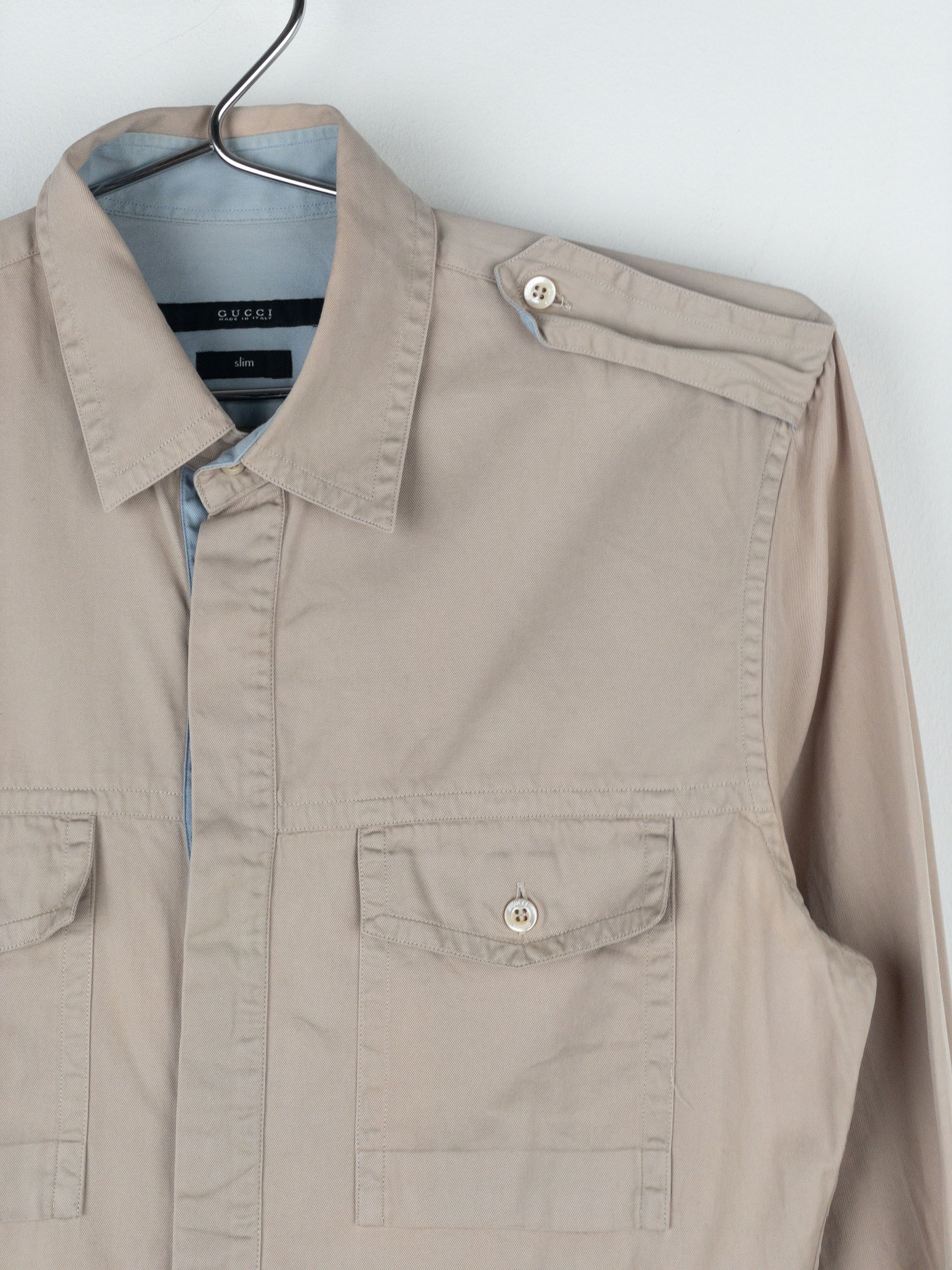 Gucci by Tom Ford 1990s Military Button-Up Shirt Size US XS / EU 42 / 0 - 5 Thumbnail