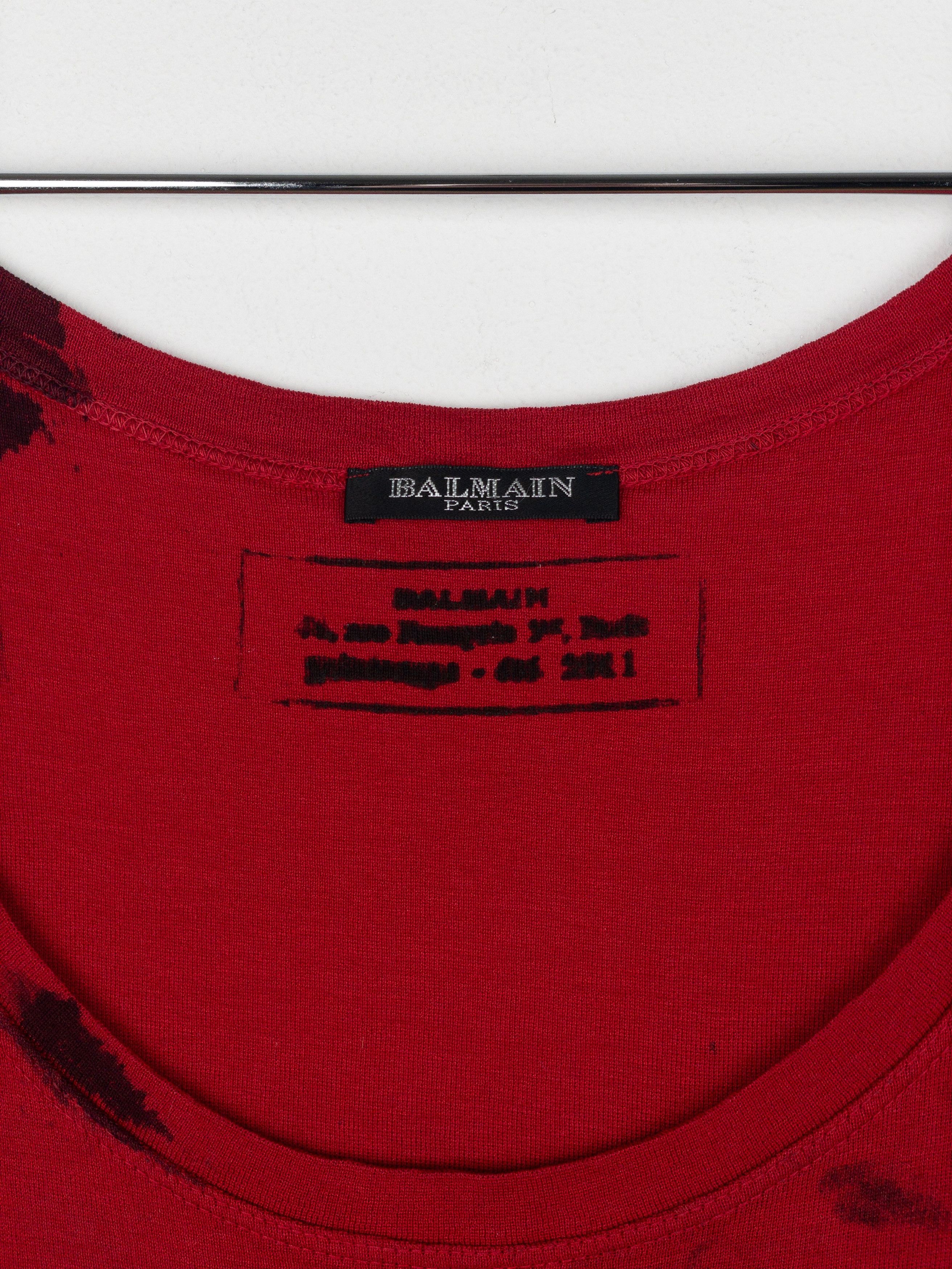 Balmain by Decarnin SS11 Bloodstain Punk Tank Top Size S / US 4 / IT 40 - 4 Thumbnail