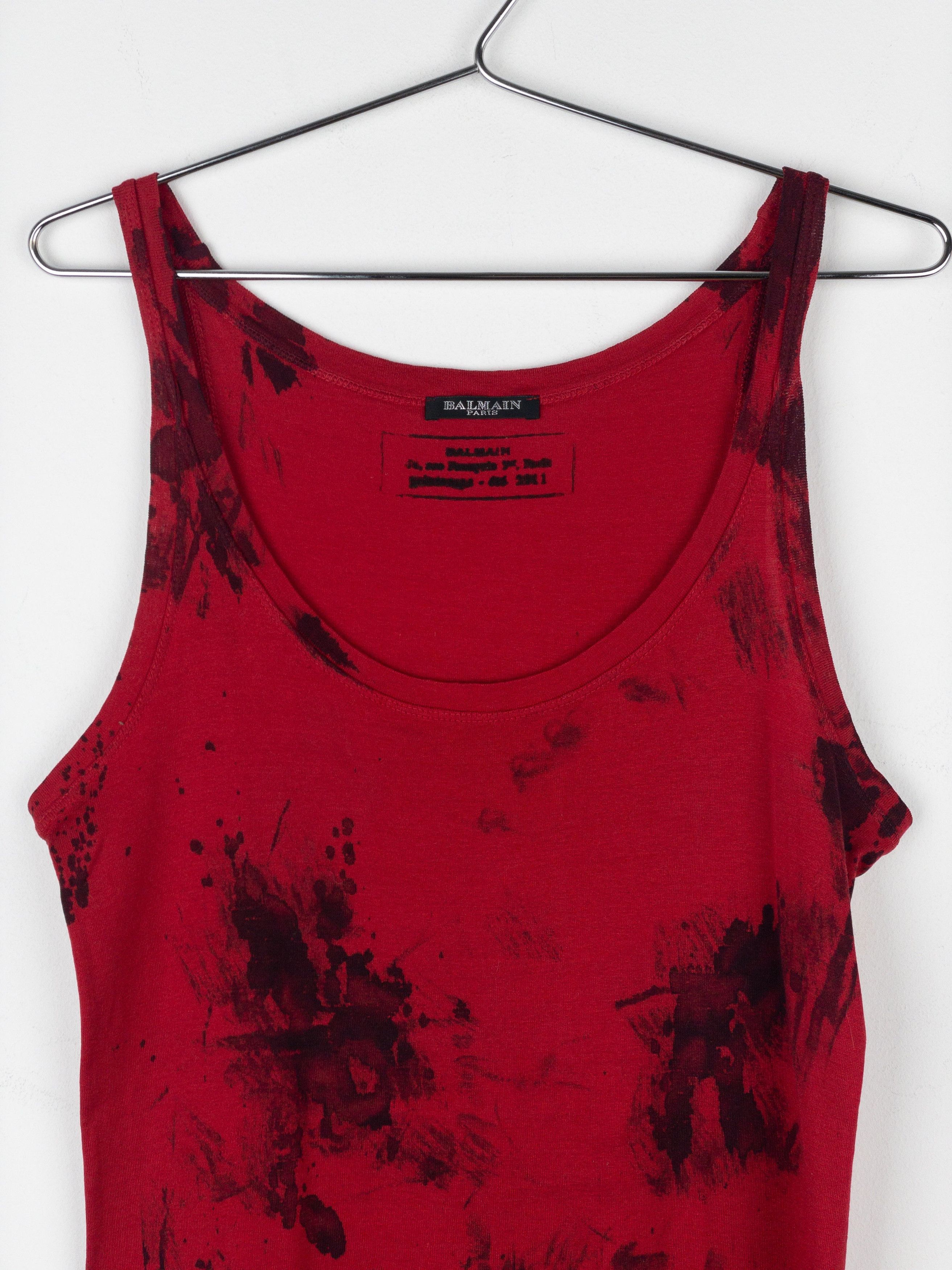 Balmain by Decarnin SS11 Bloodstain Punk Tank Top Size S / US 4 / IT 40 - 3 Thumbnail