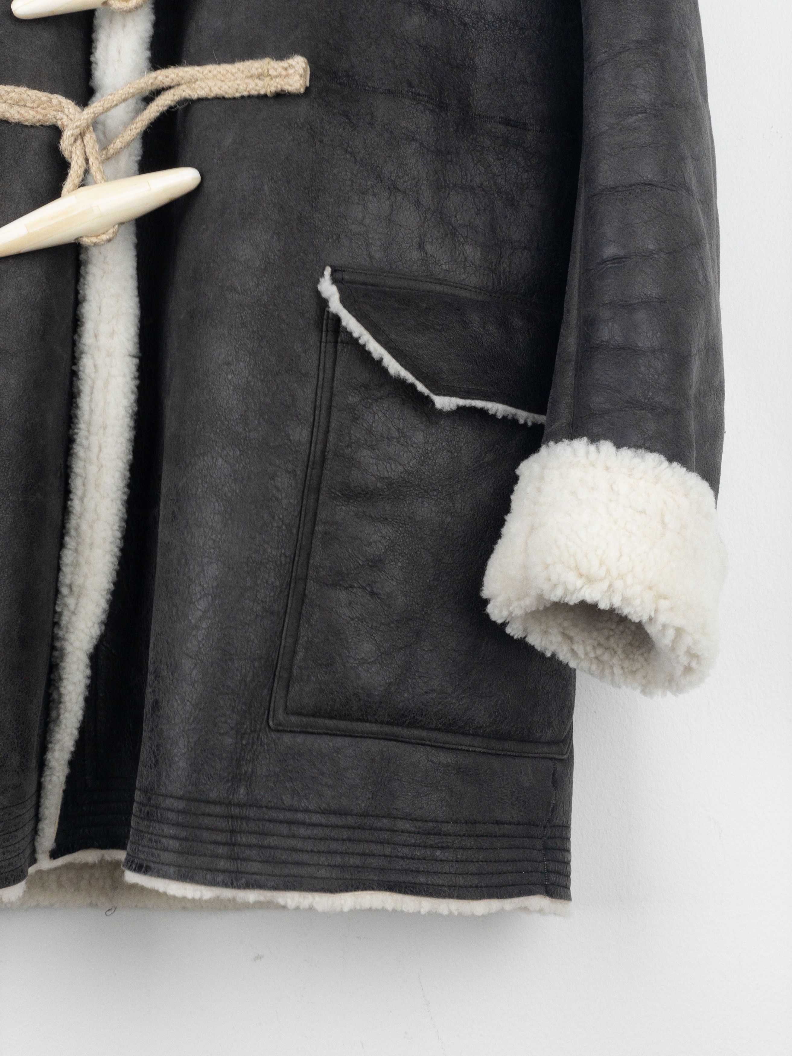 Rick Owens AW17 Leather Shearling Duffle Coat Size US XS / EU 42 / 0 - 7 Thumbnail