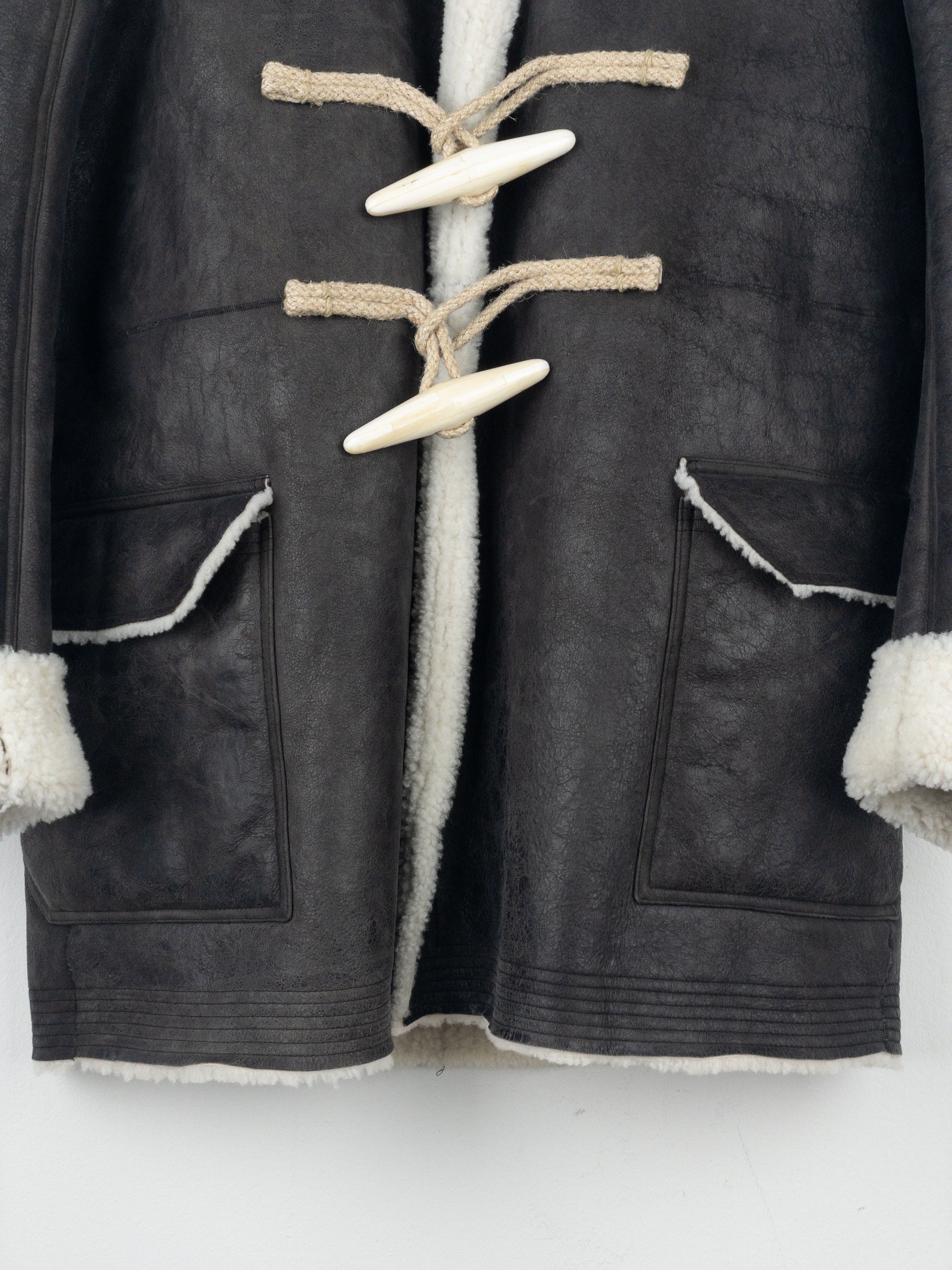 Rick Owens AW17 Leather Shearling Duffle Coat Size US XS / EU 42 / 0 - 5 Thumbnail