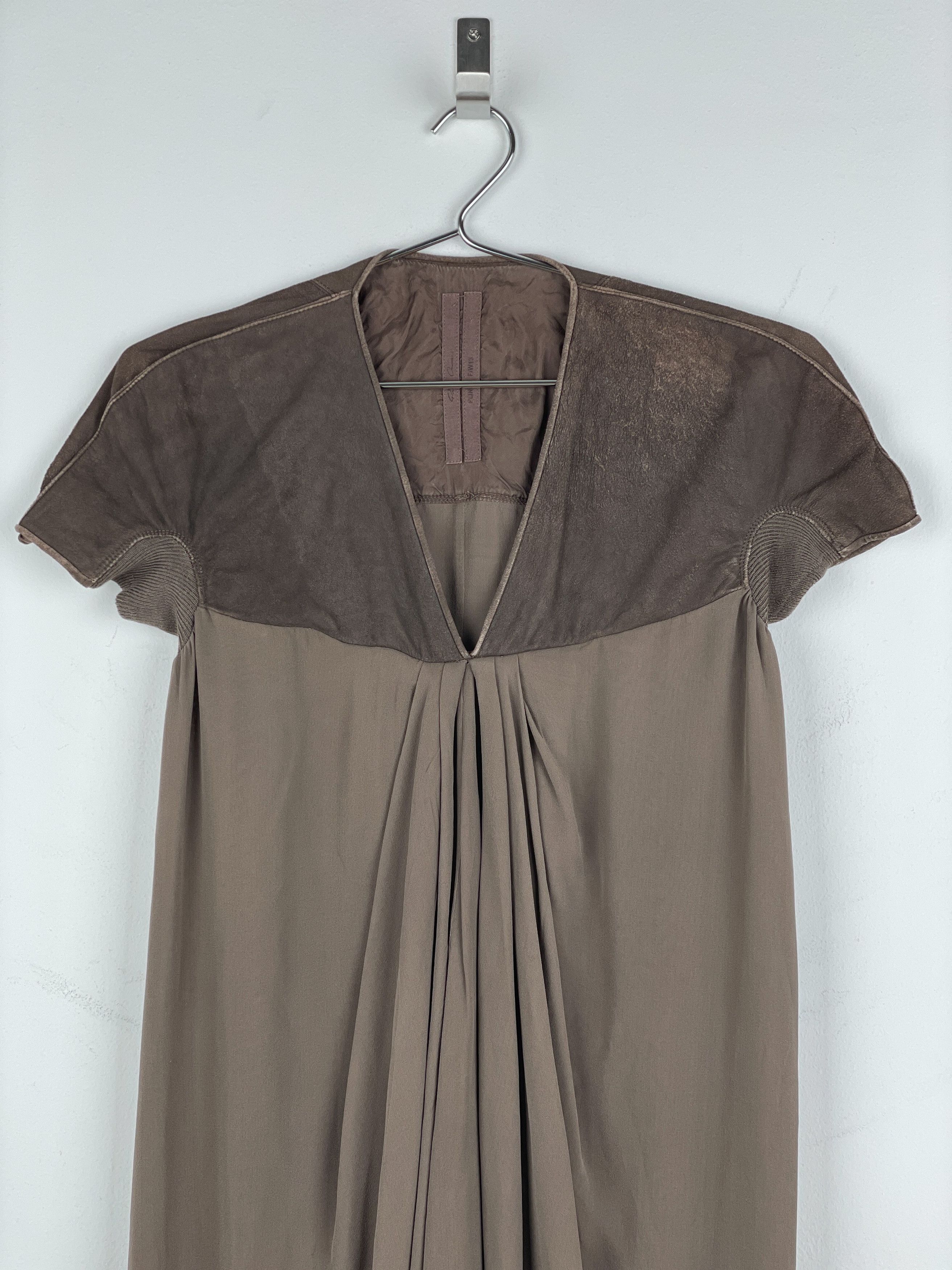 Rick Owens AW13 'Plinth' Hybrid Leather Dress Size M / US 6-8 / IT 42-44 - 4 Thumbnail