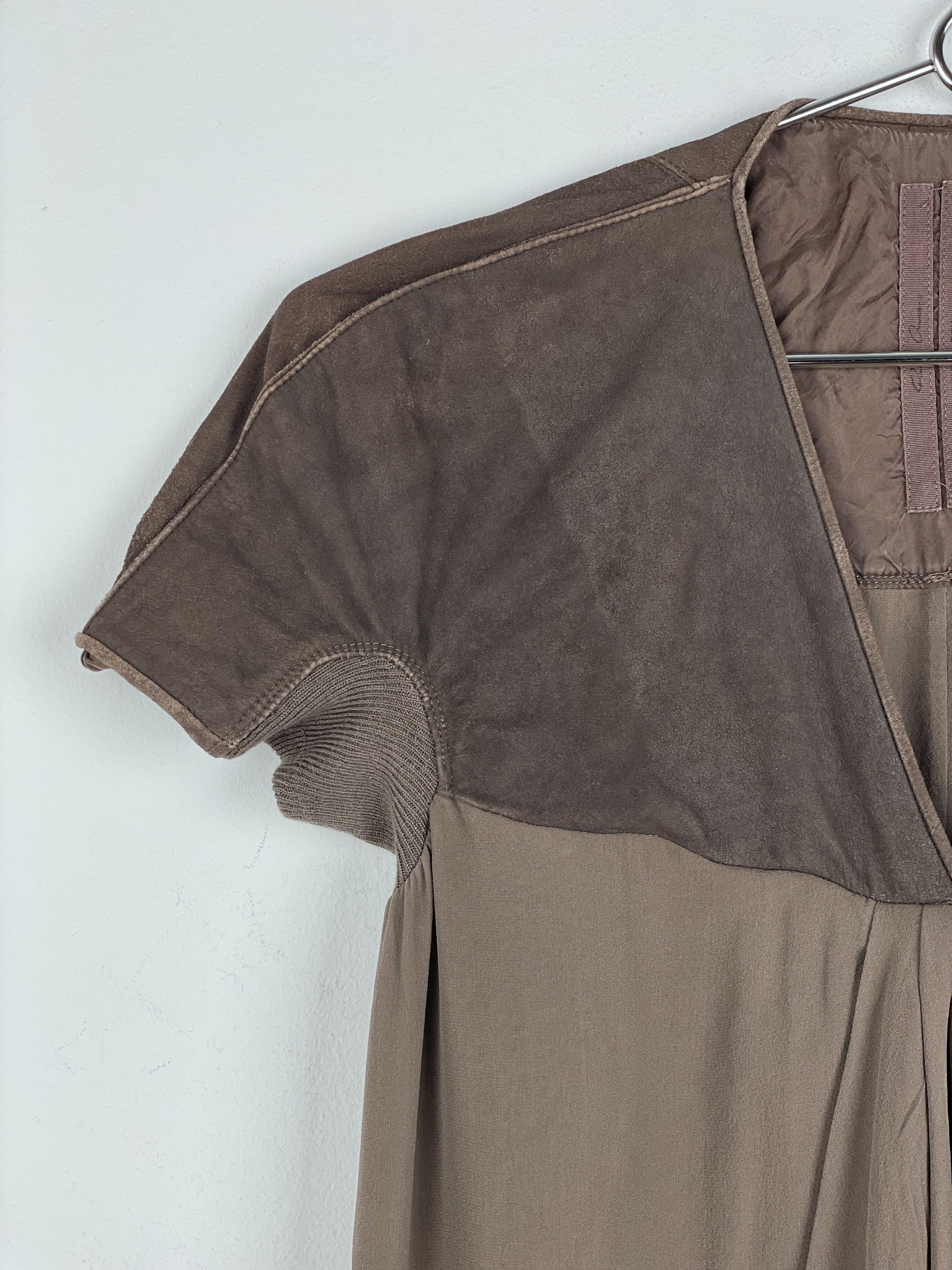 Rick Owens AW13 'Plinth' Hybrid Leather Dress Size M / US 6-8 / IT 42-44 - 5 Thumbnail