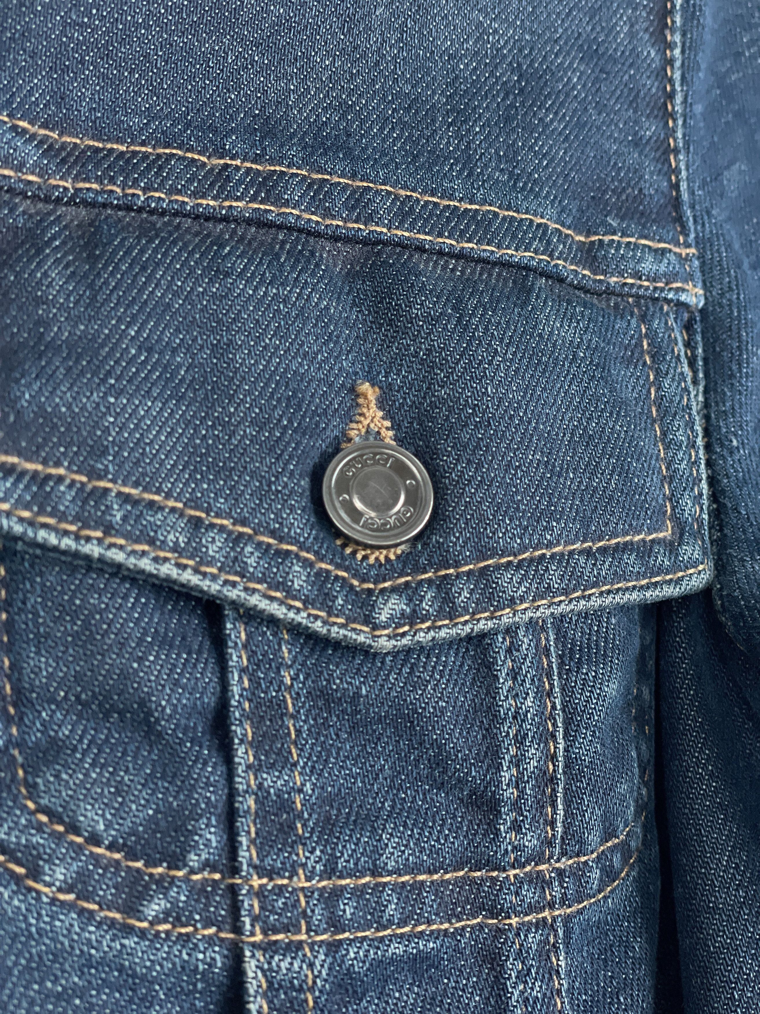 Gucci by Tom Ford SS02 Epaulettes Dark Denim Trucker Jacket Size M / US 6-8 / IT 42-44 - 15 Thumbnail
