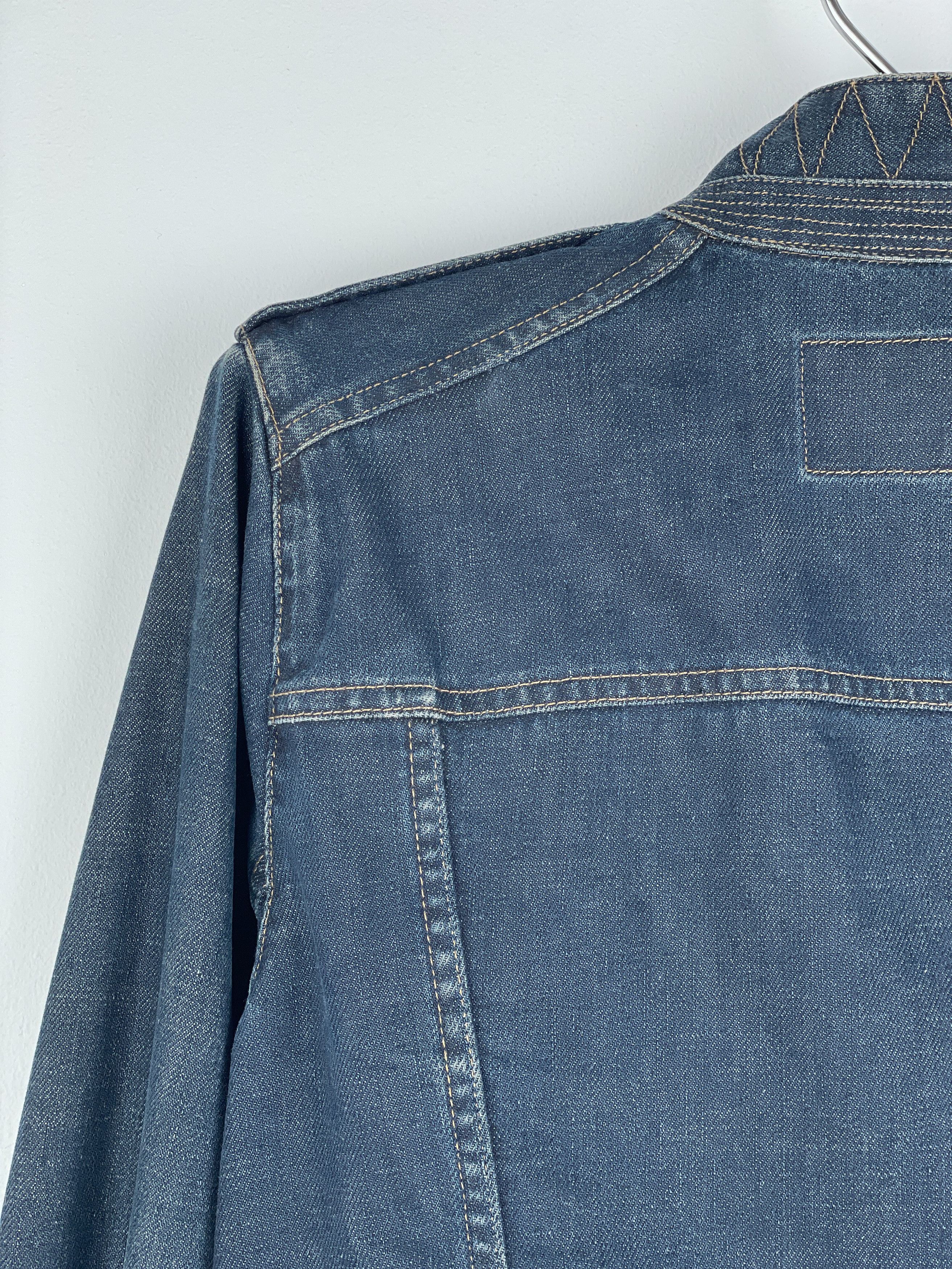 Gucci by Tom Ford SS02 Epaulettes Dark Denim Trucker Jacket Size M / US 6-8 / IT 42-44 - 10 Thumbnail