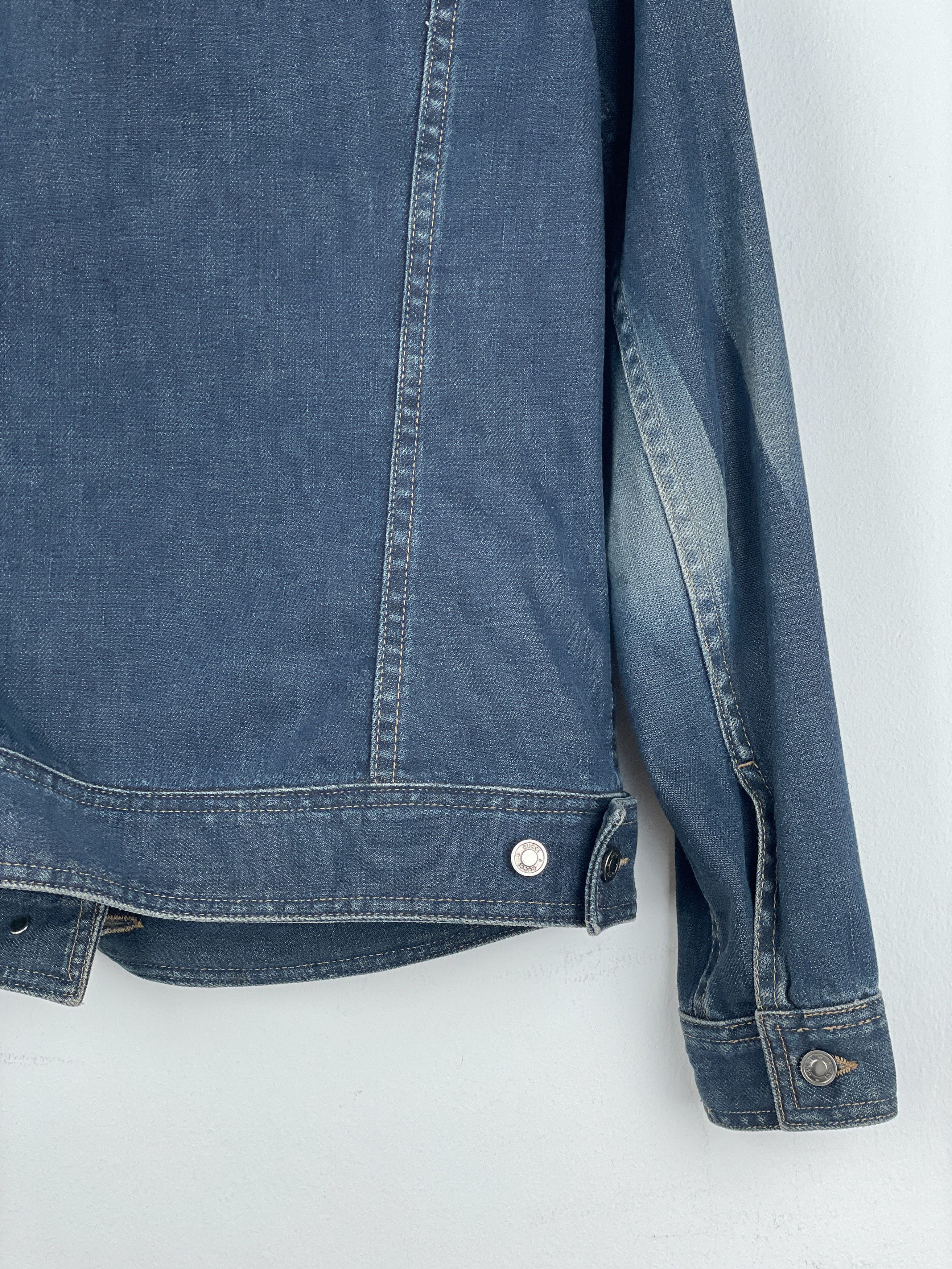 Gucci by Tom Ford SS02 Epaulettes Dark Denim Trucker Jacket Size M / US 6-8 / IT 42-44 - 13 Thumbnail