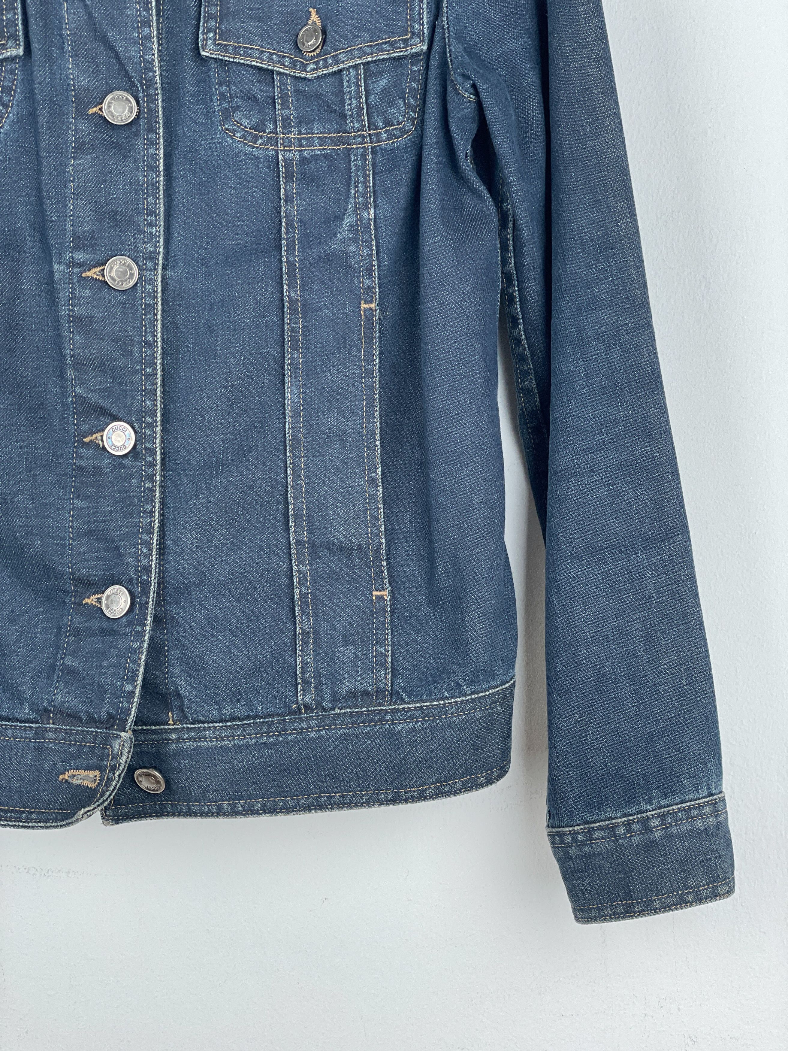 Gucci by Tom Ford SS02 Epaulettes Dark Denim Trucker Jacket Size M / US 6-8 / IT 42-44 - 8 Thumbnail