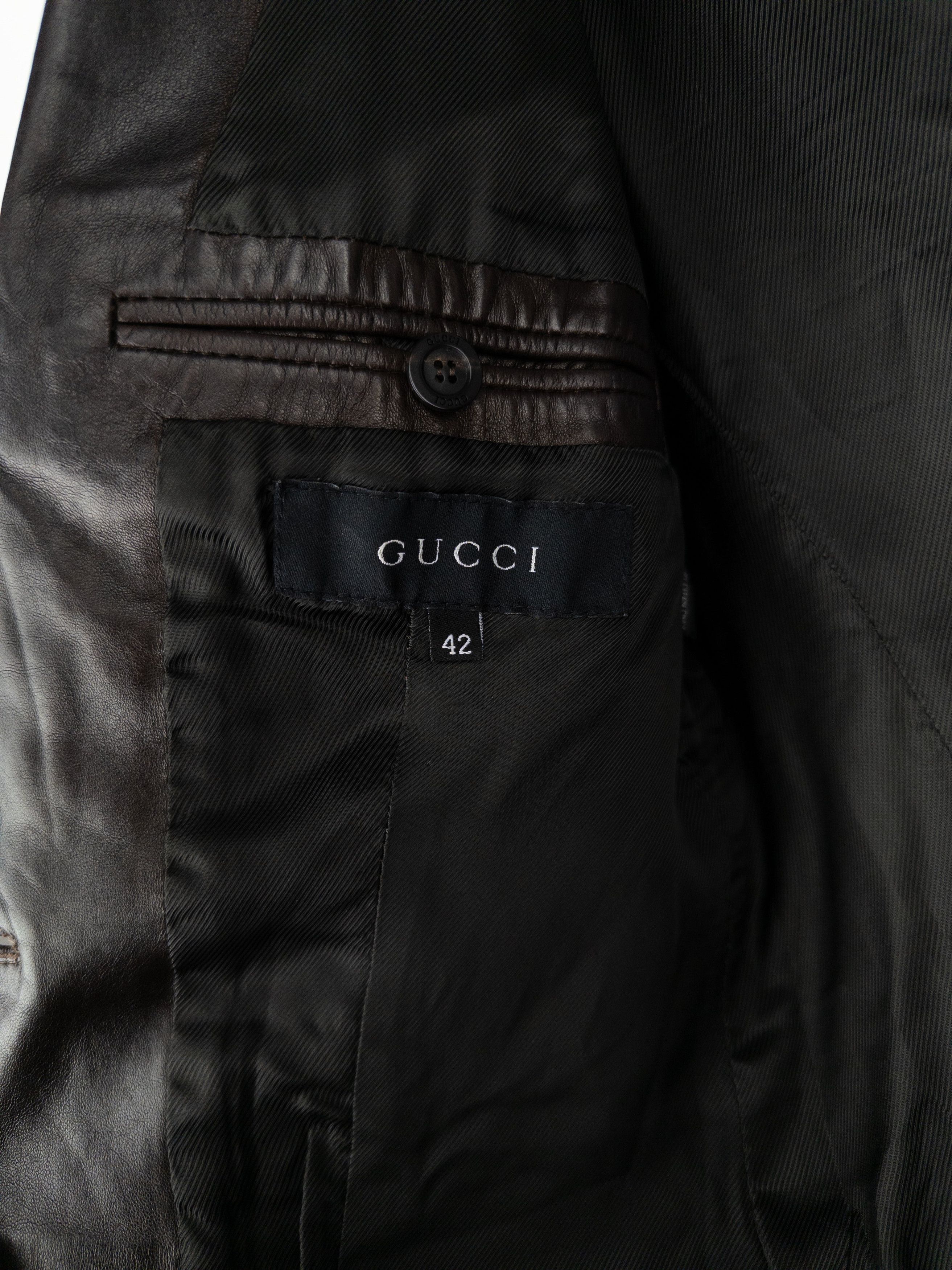 Gucci by Tom Ford AW98 Leather Blazer Jacket Size M / US 6-8 / IT 42-44 - 7 Thumbnail