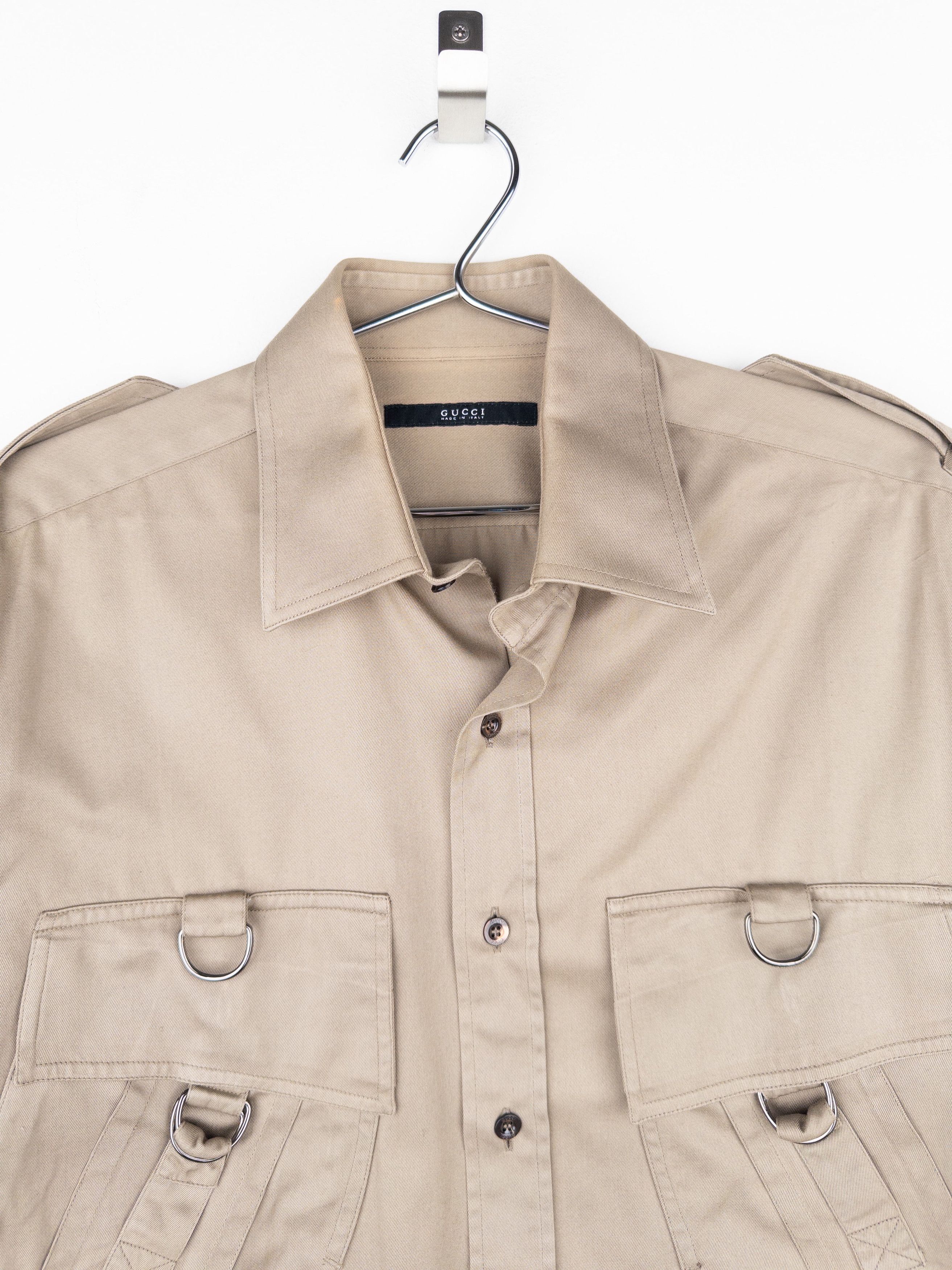 Gucci by Tom Ford SS99 Bondage Cargo Safari Military Button-Up Shi Size US S / EU 44-46 / 1 - 3 Thumbnail