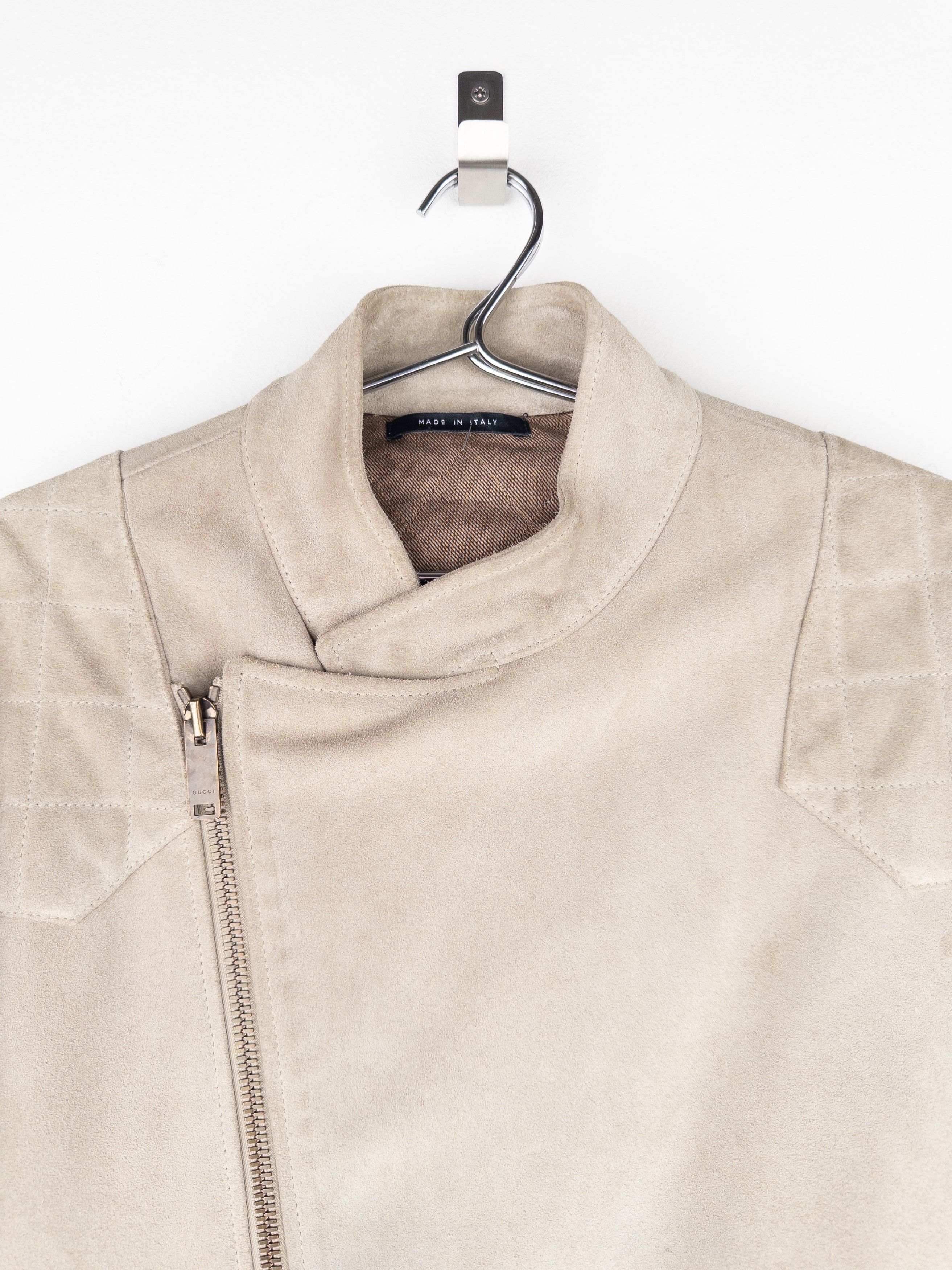 Gucci by Tom Ford 2000s Quilted Suede Perfecto Biker Jacket Size US XXL / EU 58 / 5 - 4 Thumbnail