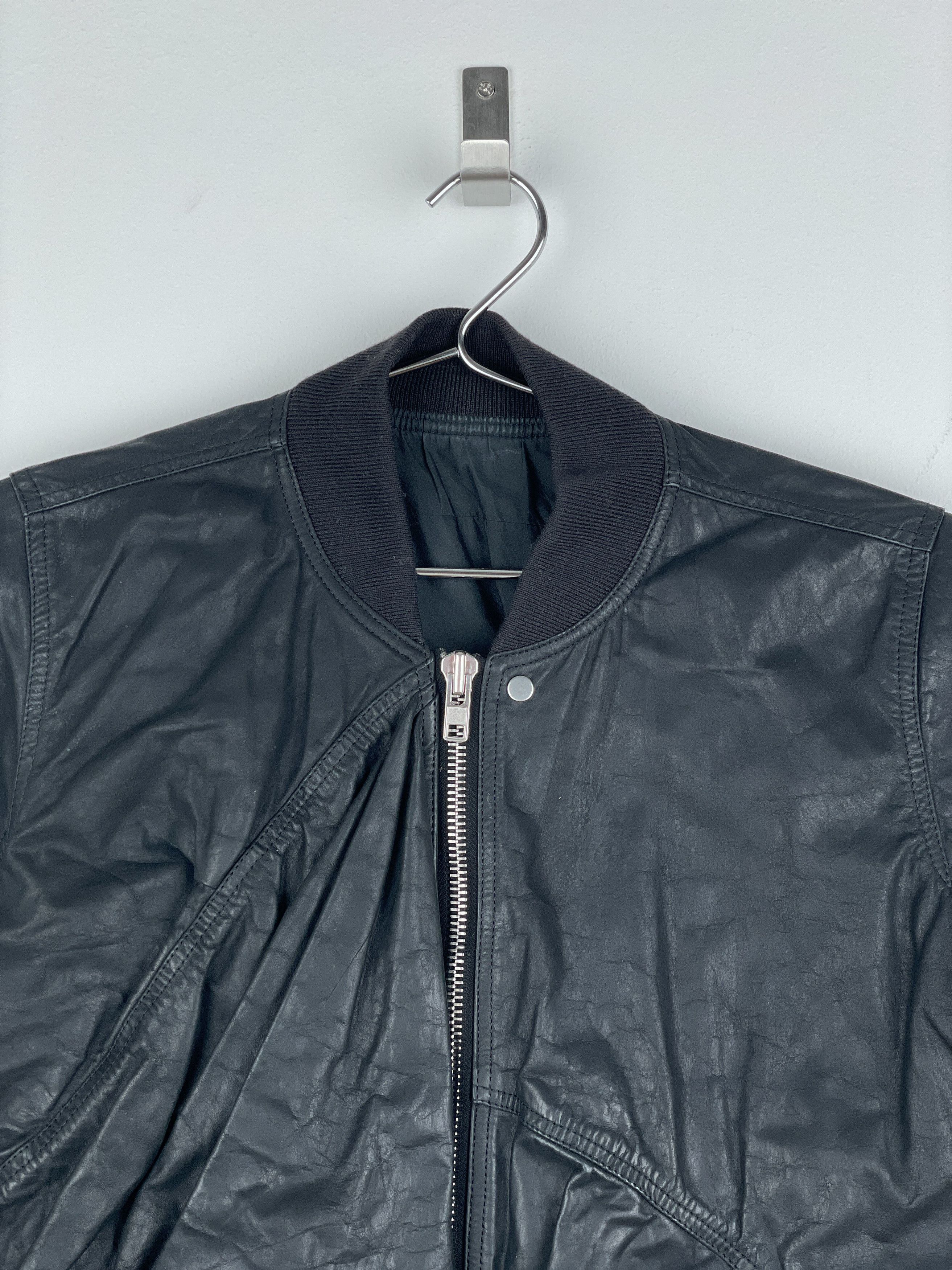 Rick Owens SS16 'Cyclops' Draped Ripple Leather Bomber Jacket Size S / US 4 / IT 40 - 3 Thumbnail