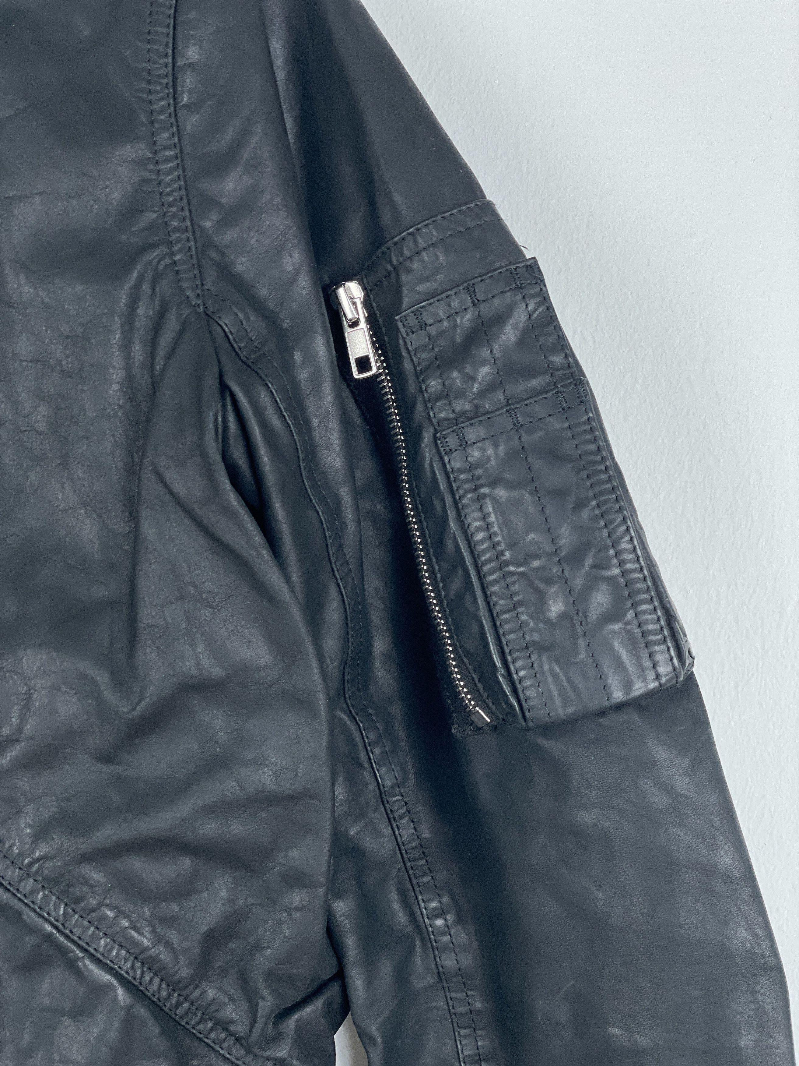 Rick Owens SS16 'Cyclops' Draped Ripple Leather Bomber Jacket Size S / US 4 / IT 40 - 6 Thumbnail