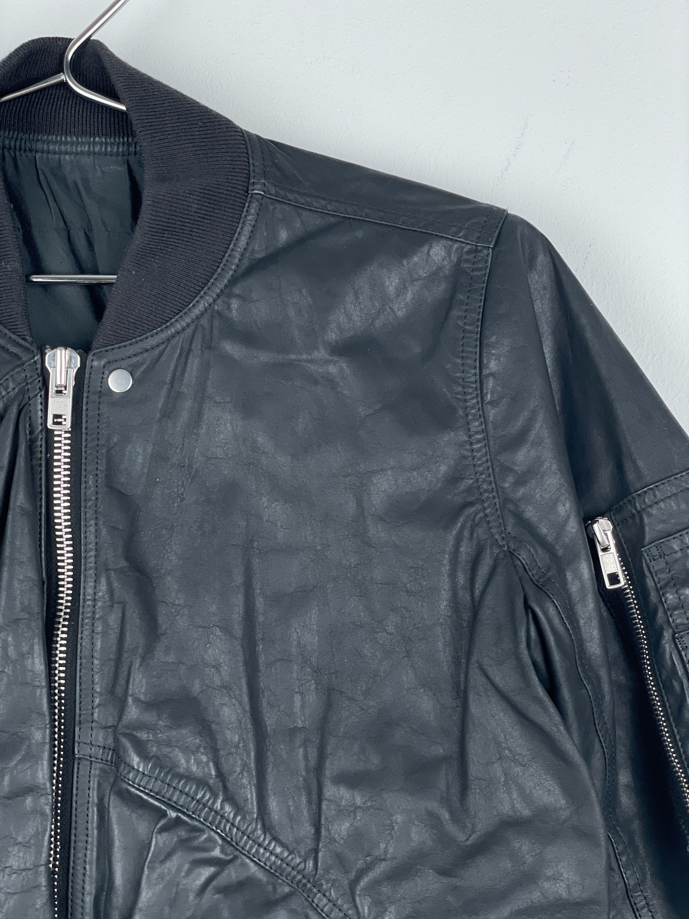Rick Owens SS16 'Cyclops' Draped Ripple Leather Bomber Jacket Size S / US 4 / IT 40 - 5 Thumbnail