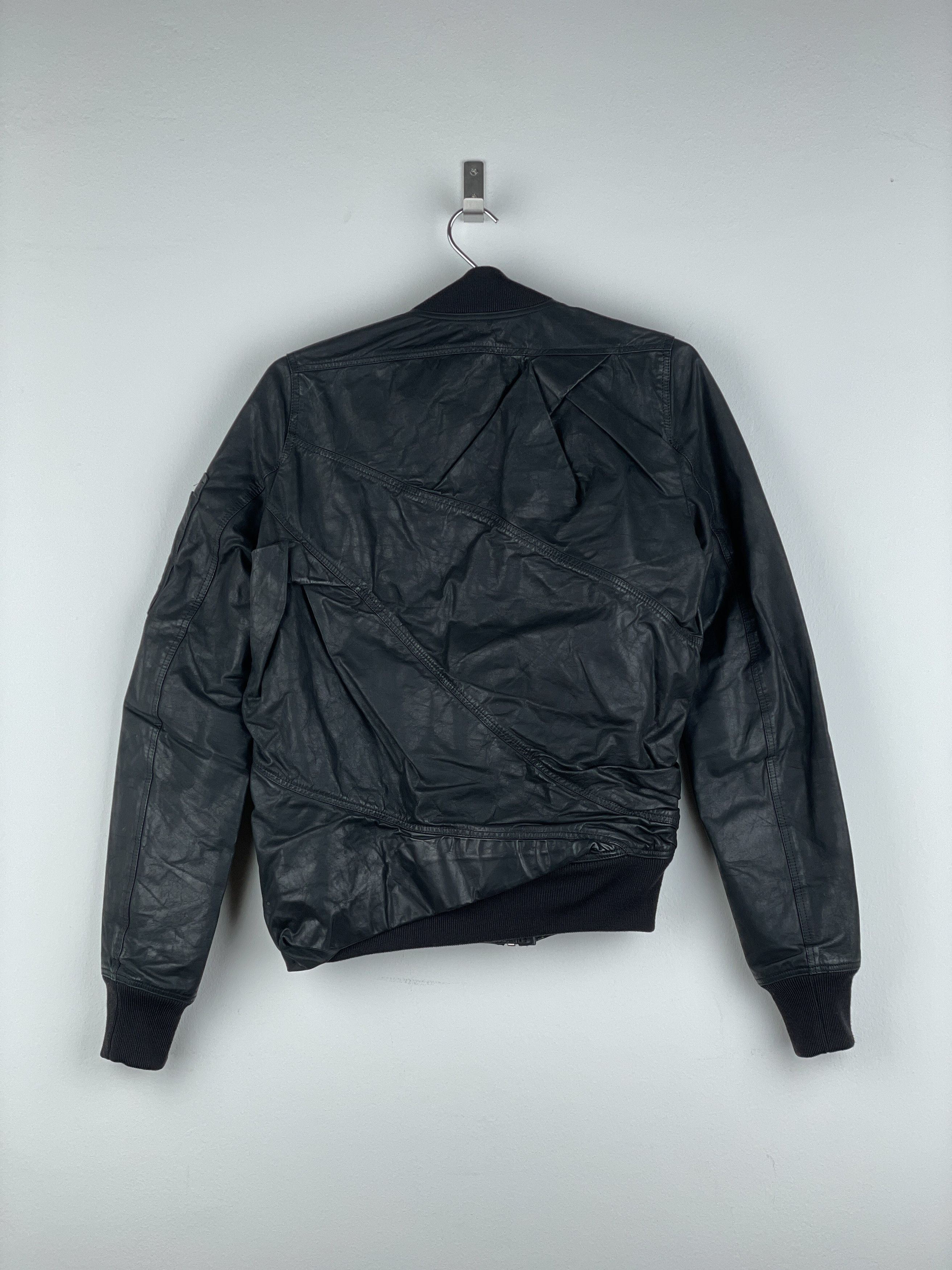 Rick Owens SS16 'Cyclops' Draped Ripple Leather Bomber Jacket Size S / US 4 / IT 40 - 2 Thumbnail