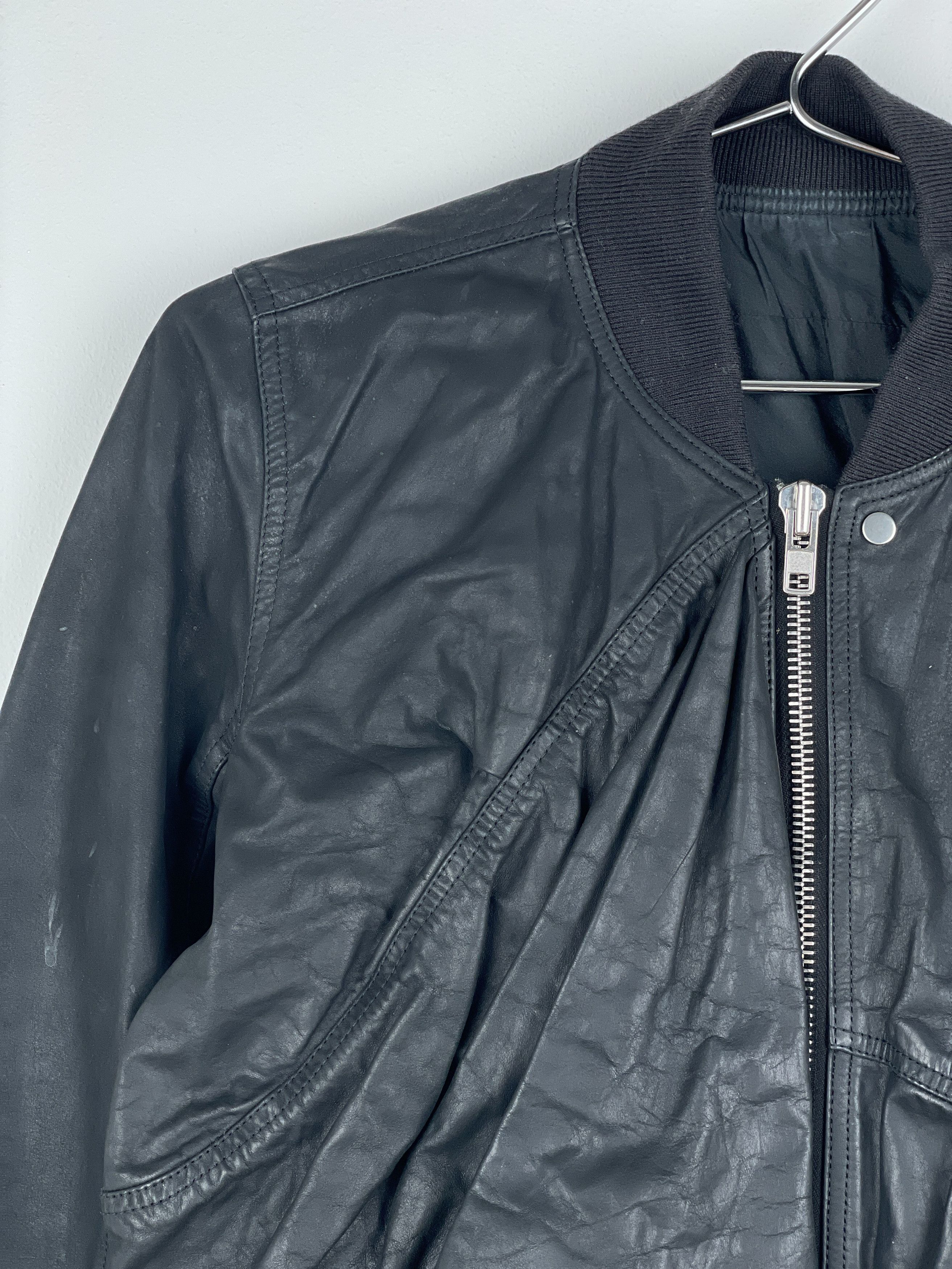 Rick Owens SS16 'Cyclops' Draped Ripple Leather Bomber Jacket Size S / US 4 / IT 40 - 4 Thumbnail