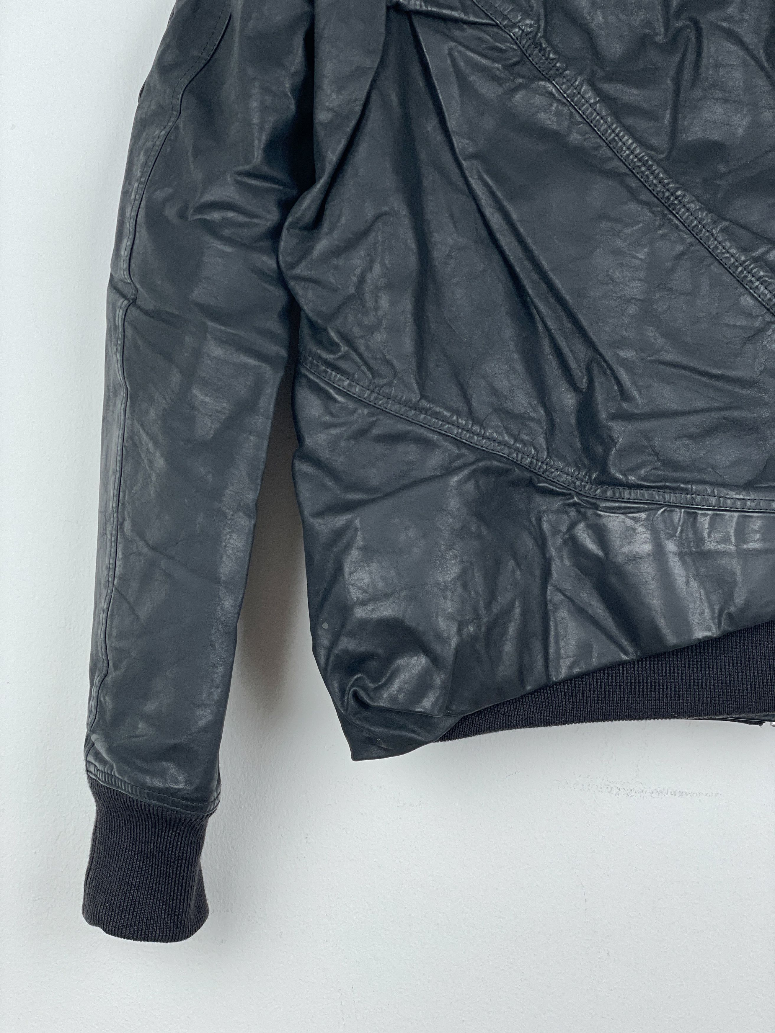 Rick Owens SS16 'Cyclops' Draped Ripple Leather Bomber Jacket Size S / US 4 / IT 40 - 14 Thumbnail