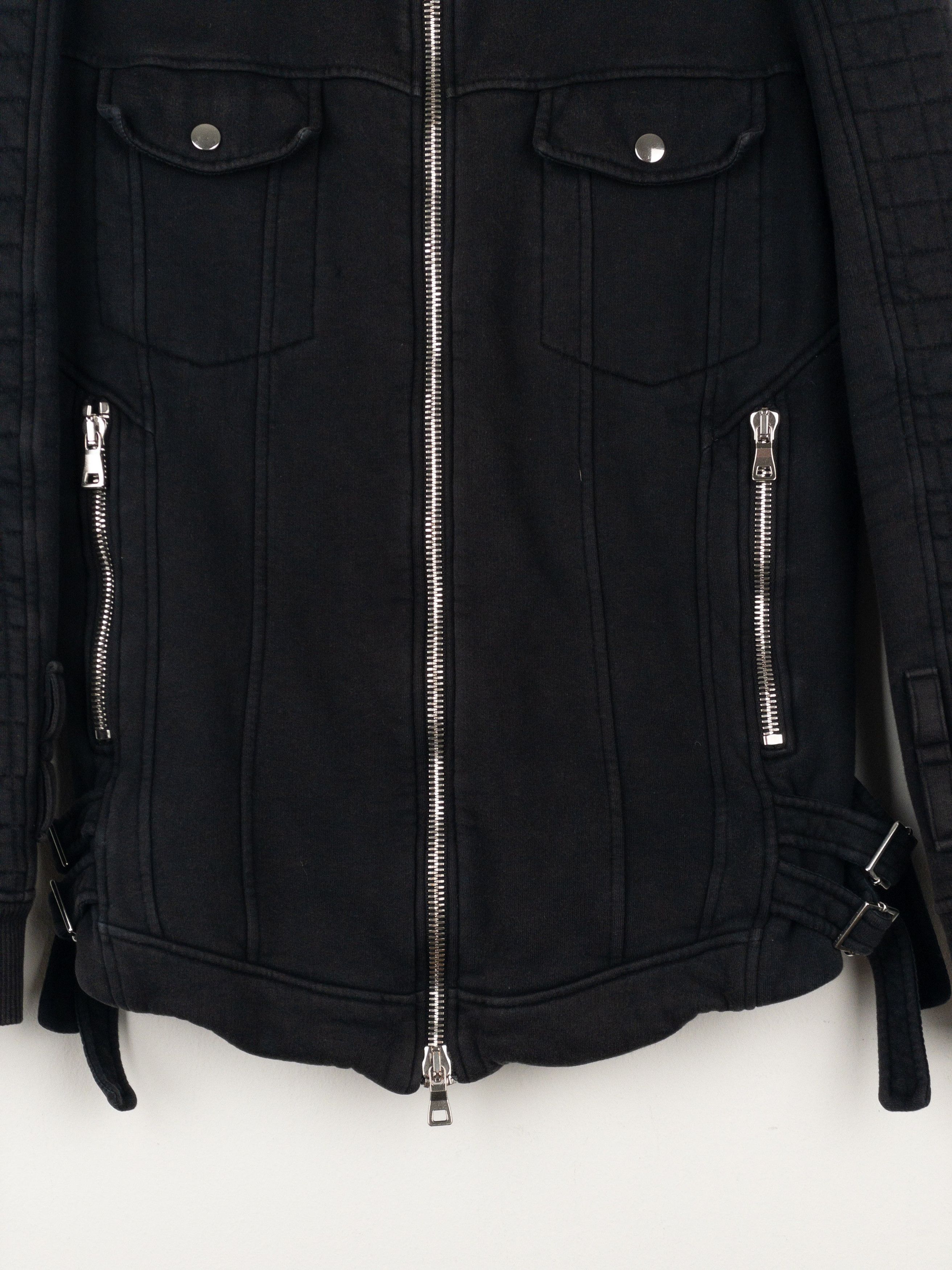 Balmain by Olivier Rousteing SS14 Belted Sweatshirt Biker Jacket Size US M / EU 48-50 / 2 - 4 Thumbnail