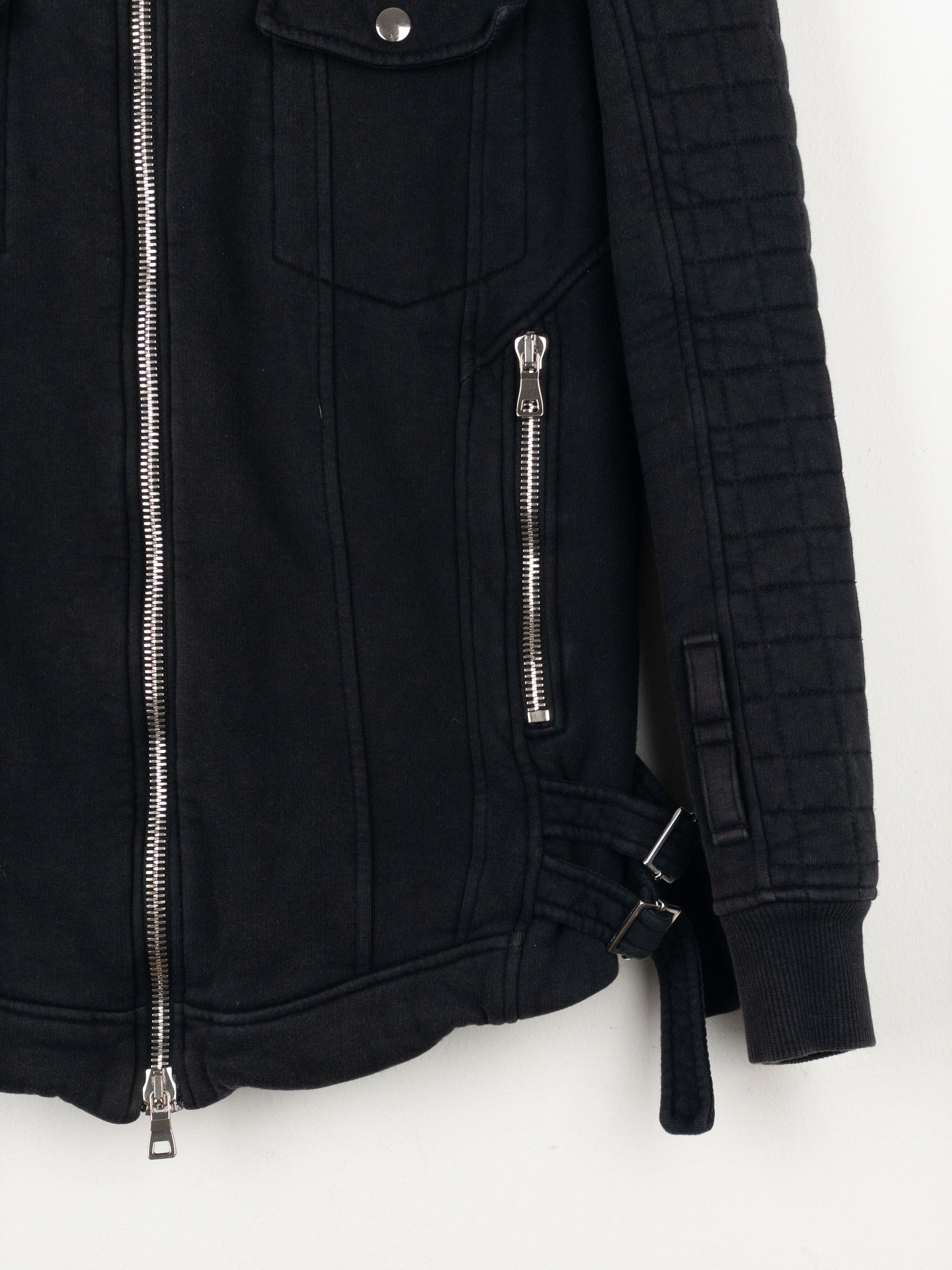 Balmain by Olivier Rousteing SS14 Belted Sweatshirt Biker Jacket Size US M / EU 48-50 / 2 - 8 Thumbnail