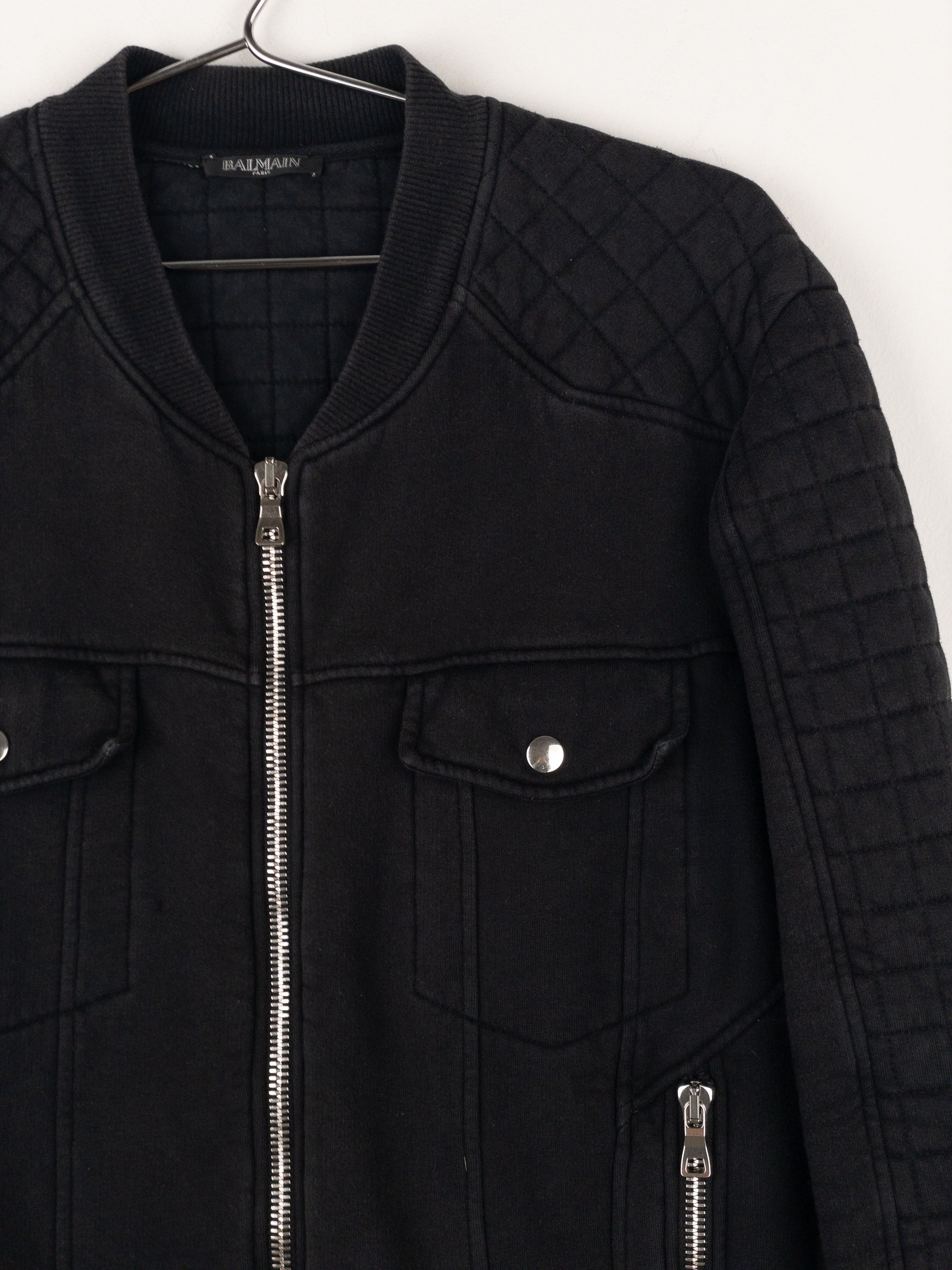 Balmain by Olivier Rousteing SS14 Belted Sweatshirt Biker Jacket Size US M / EU 48-50 / 2 - 6 Thumbnail